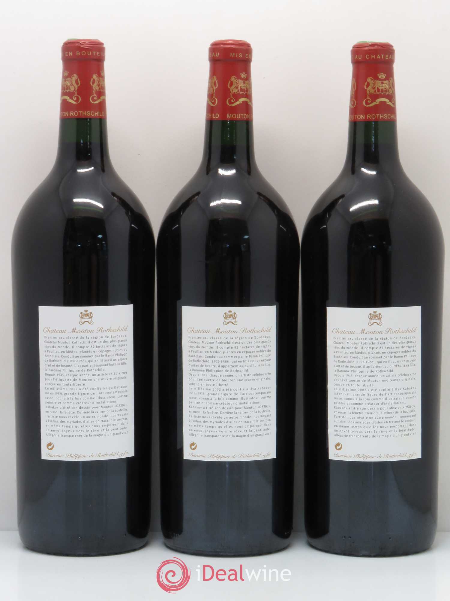 Château Mouton Rothschild 1er Grand Cru Classé 2002 - Lot de 6 magnums - 2
