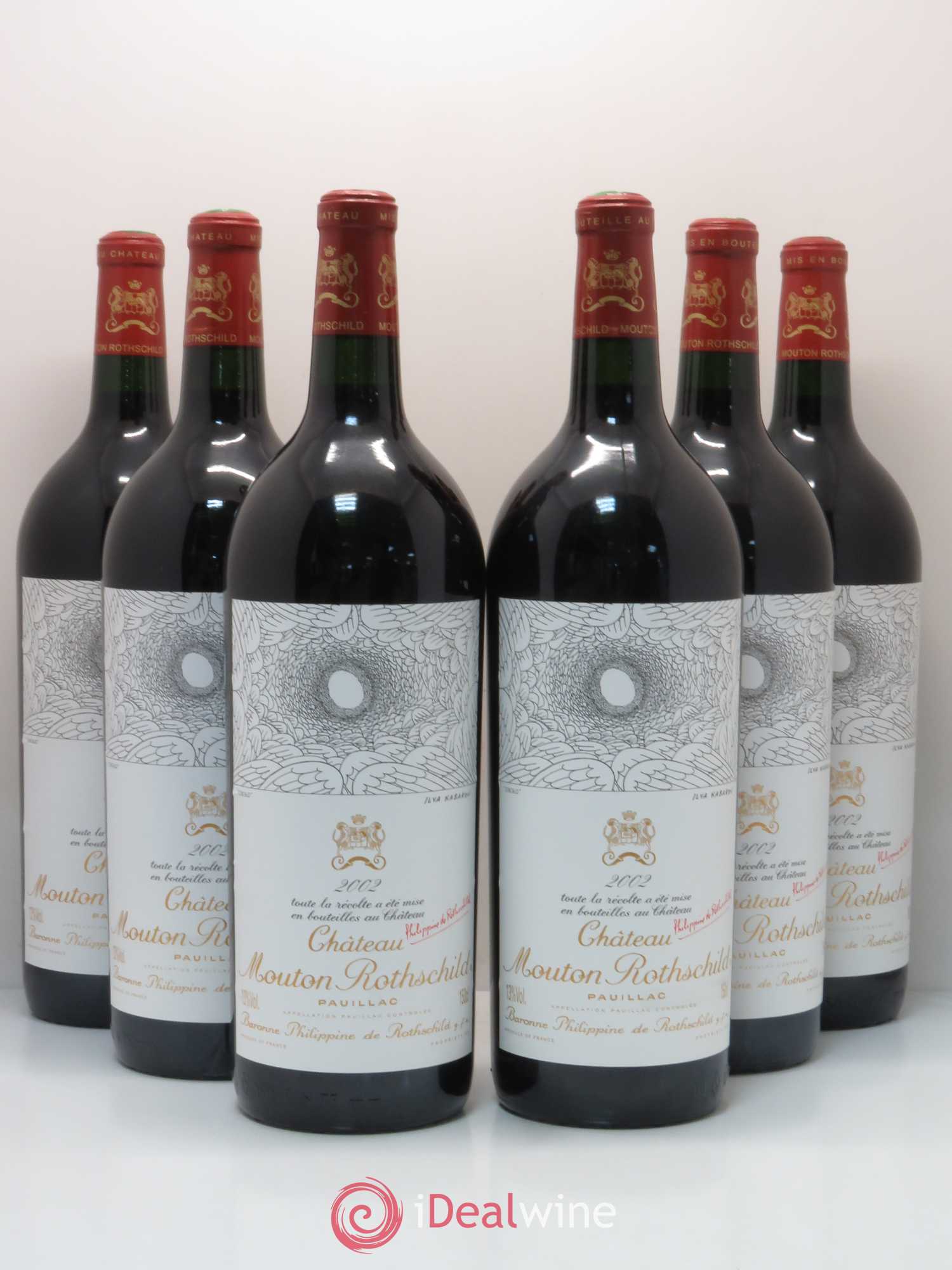 Château Mouton Rothschild 1er Grand Cru Classé 2002 - Lot de 6 magnums - 0