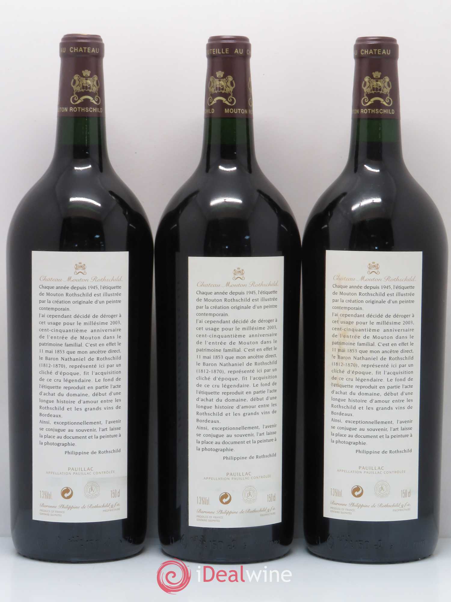 Château Mouton Rothschild 1er Grand Cru Classé 2003 - Posten von 6 Magnum - 4