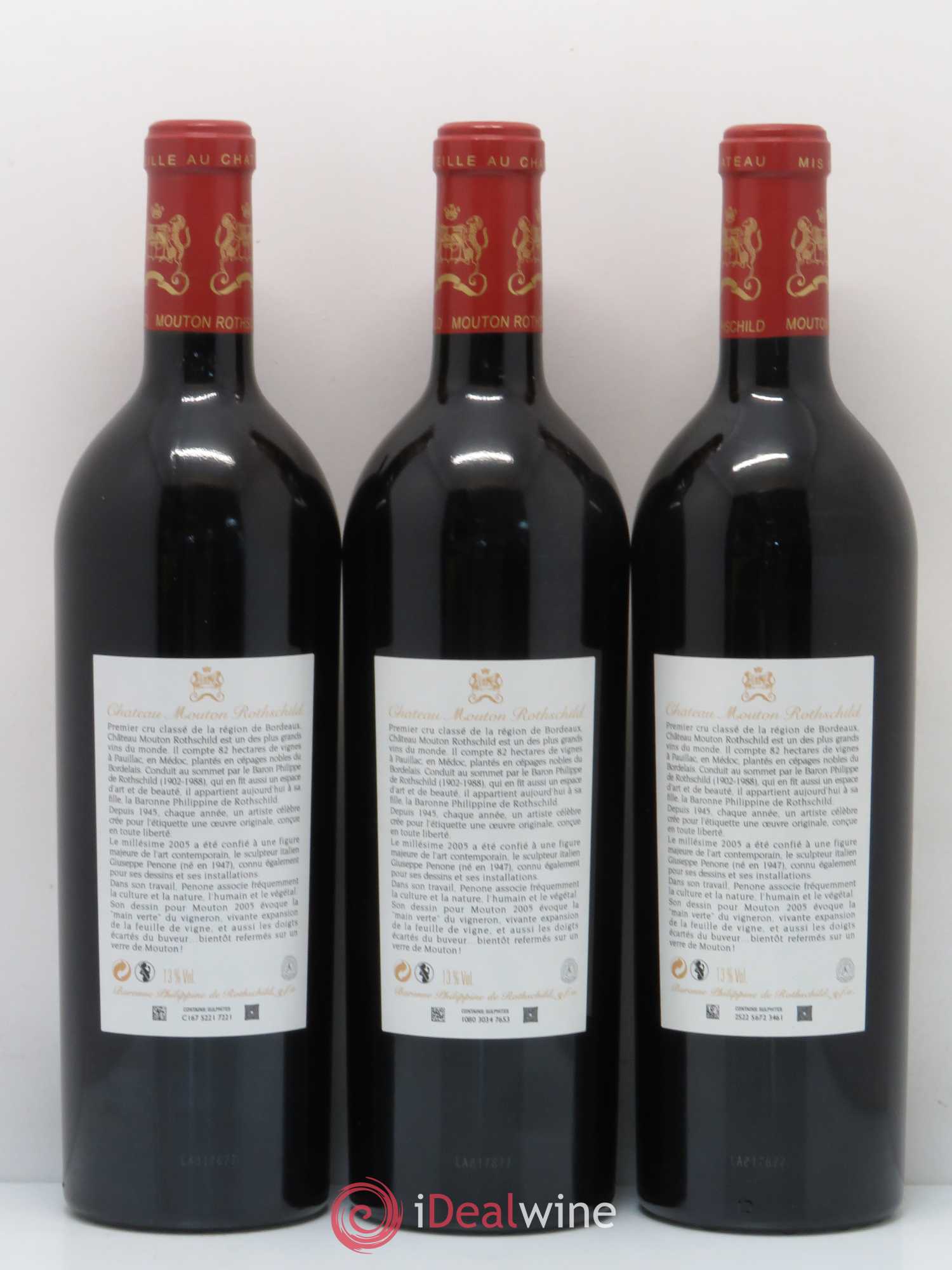 Château Mouton Rothschild 1er Grand Cru Classé 2005 - Lot de 6 bouteilles - 2