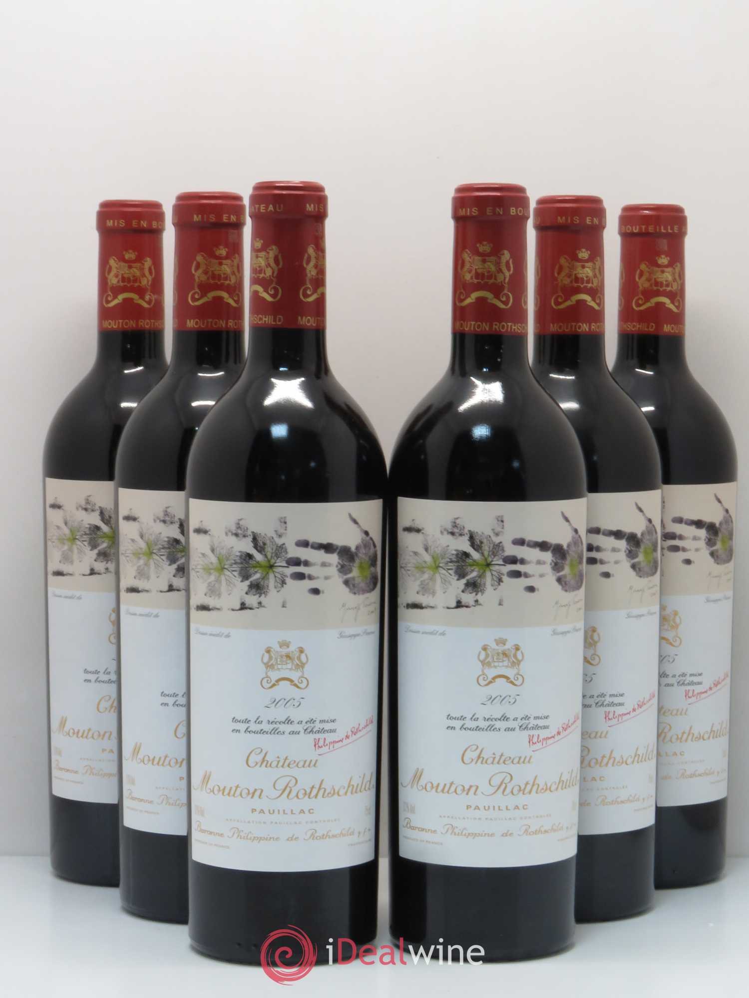 Château Mouton Rothschild 1er Grand Cru Classé 2005 - Lot de 6 bouteilles - 0