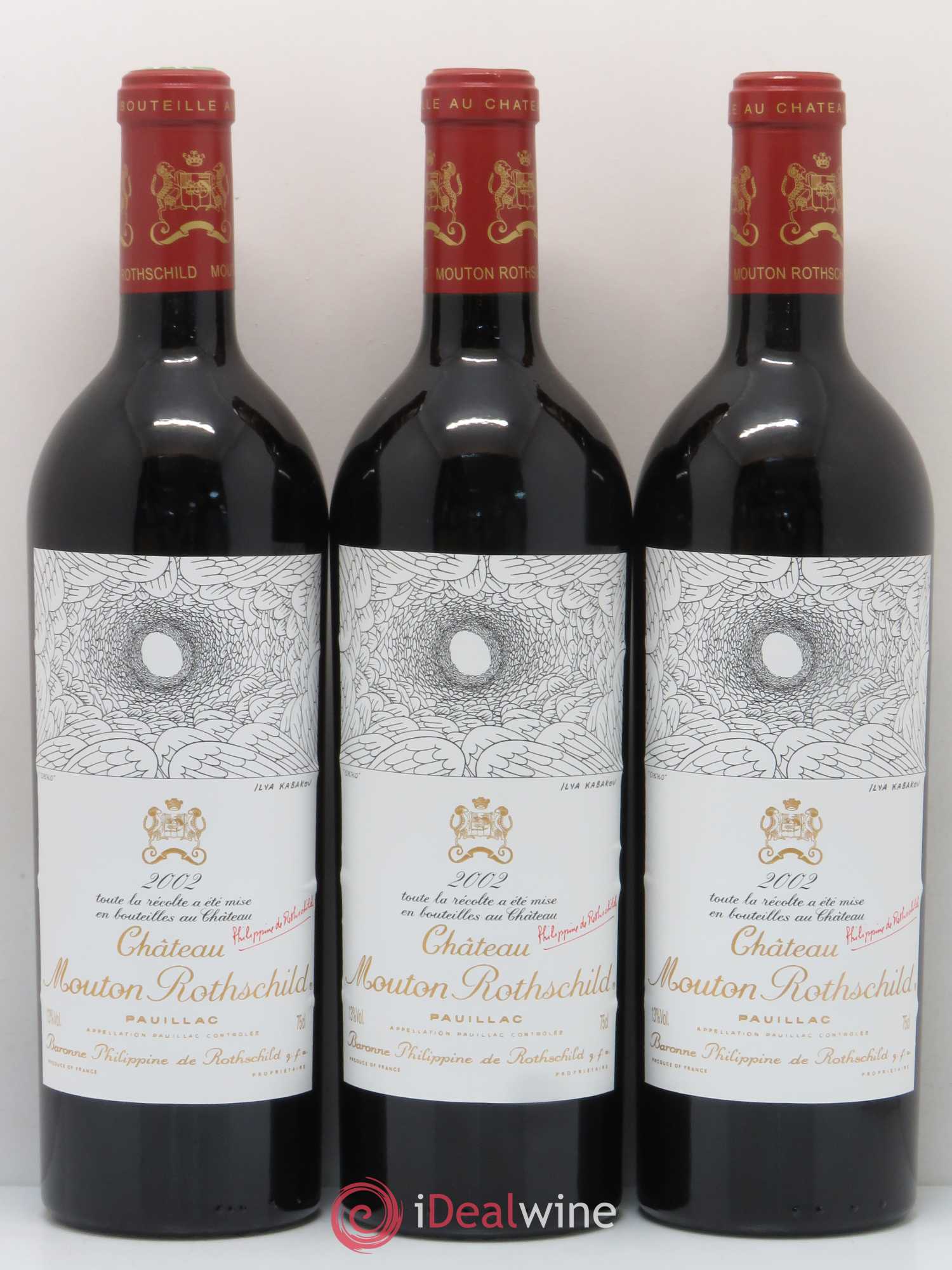 Château Mouton Rothschild 1er Grand Cru Classé 2002 - Lot de 5 bouteilles - 1