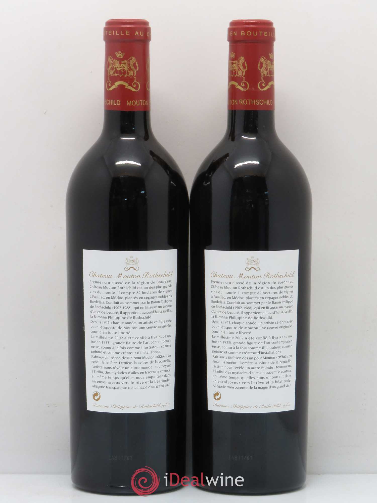 Château Mouton Rothschild 1er Grand Cru Classé 2002 - Lot de 5 bouteilles - 4
