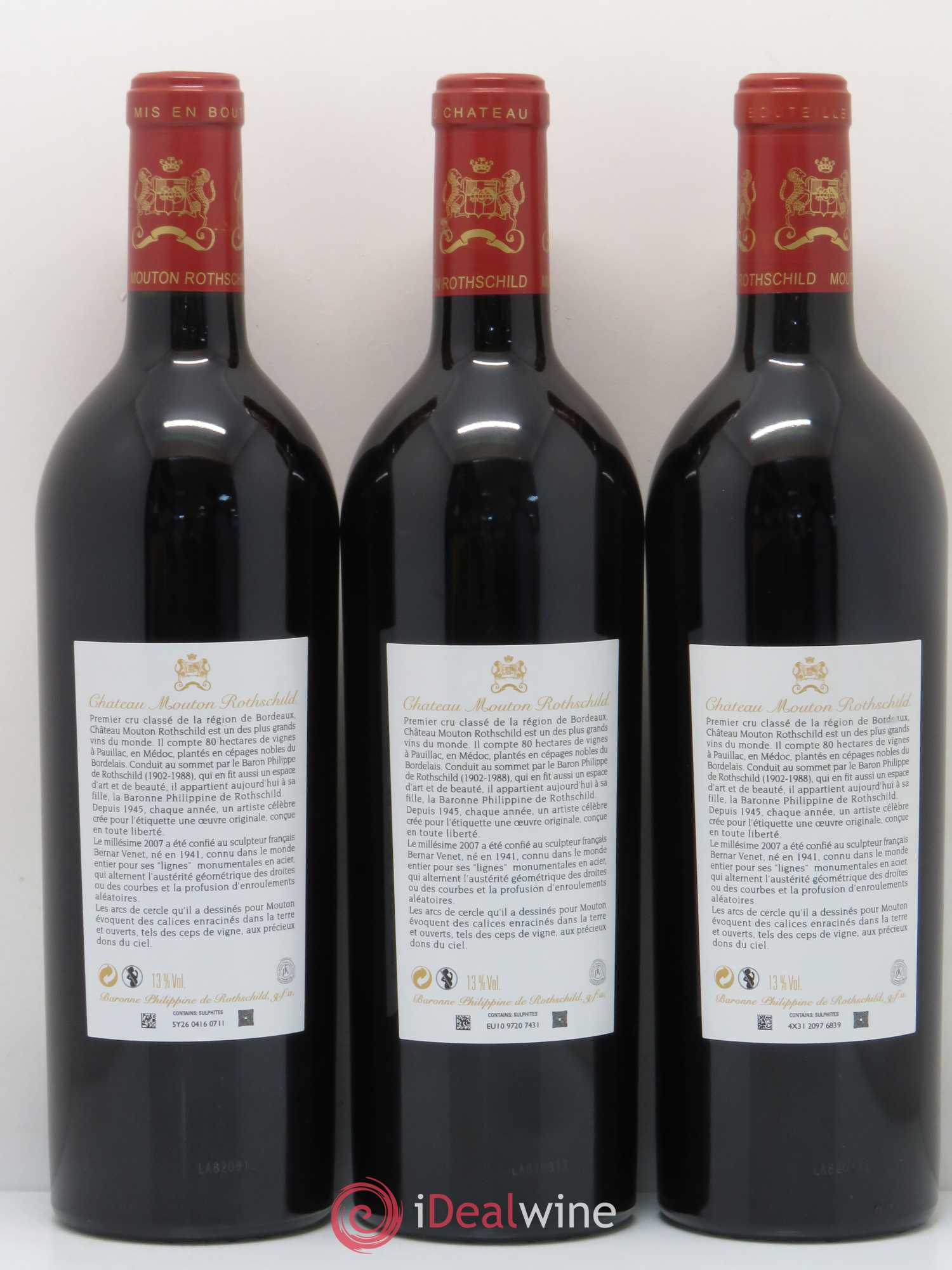 Château Mouton Rothschild 1er Grand Cru Classé 2007 - Lot de 6 bouteilles - 2