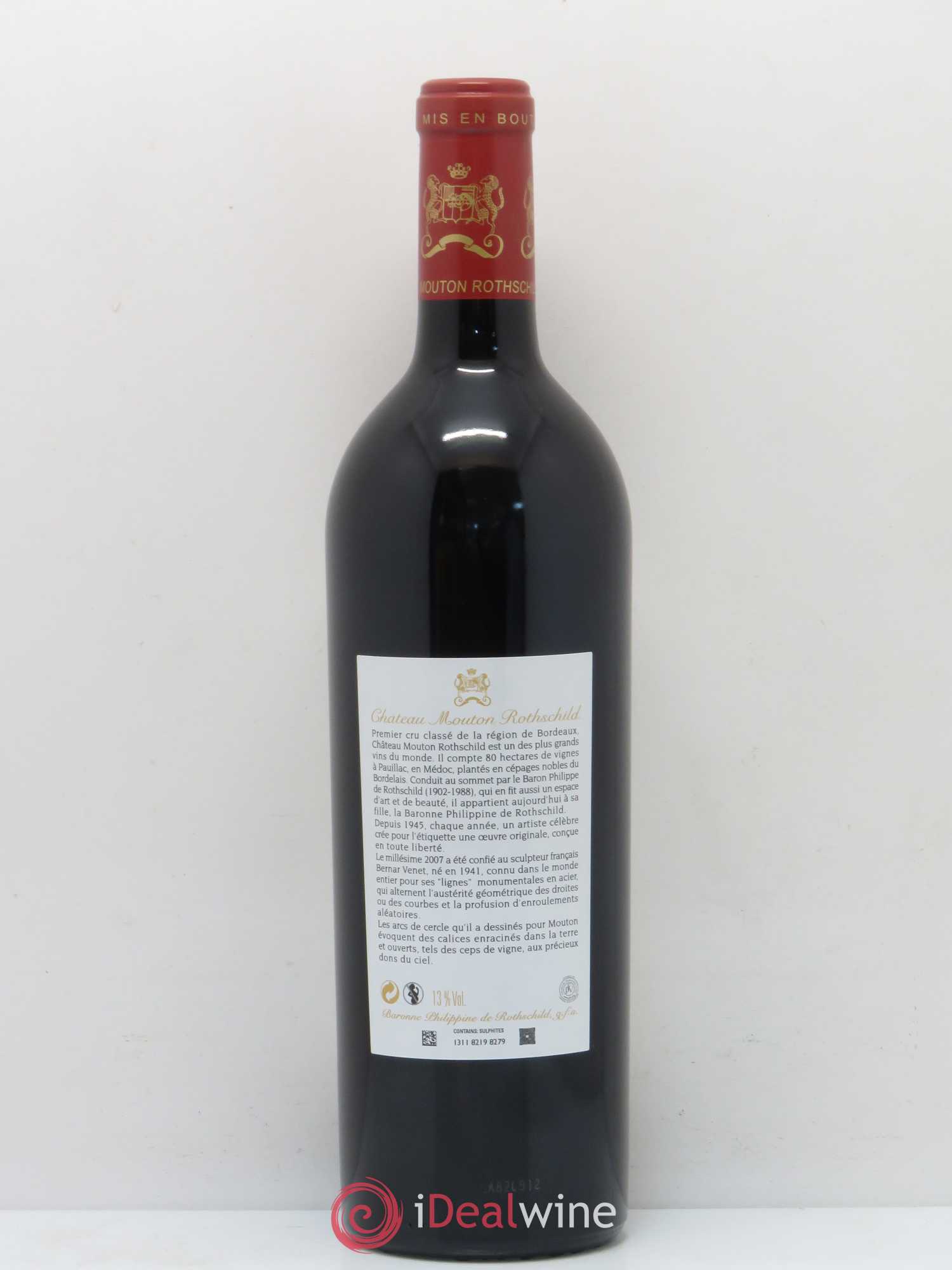 Château Mouton Rothschild 1er Grand Cru Classé 2007 - Lot de 1 bouteille - 1