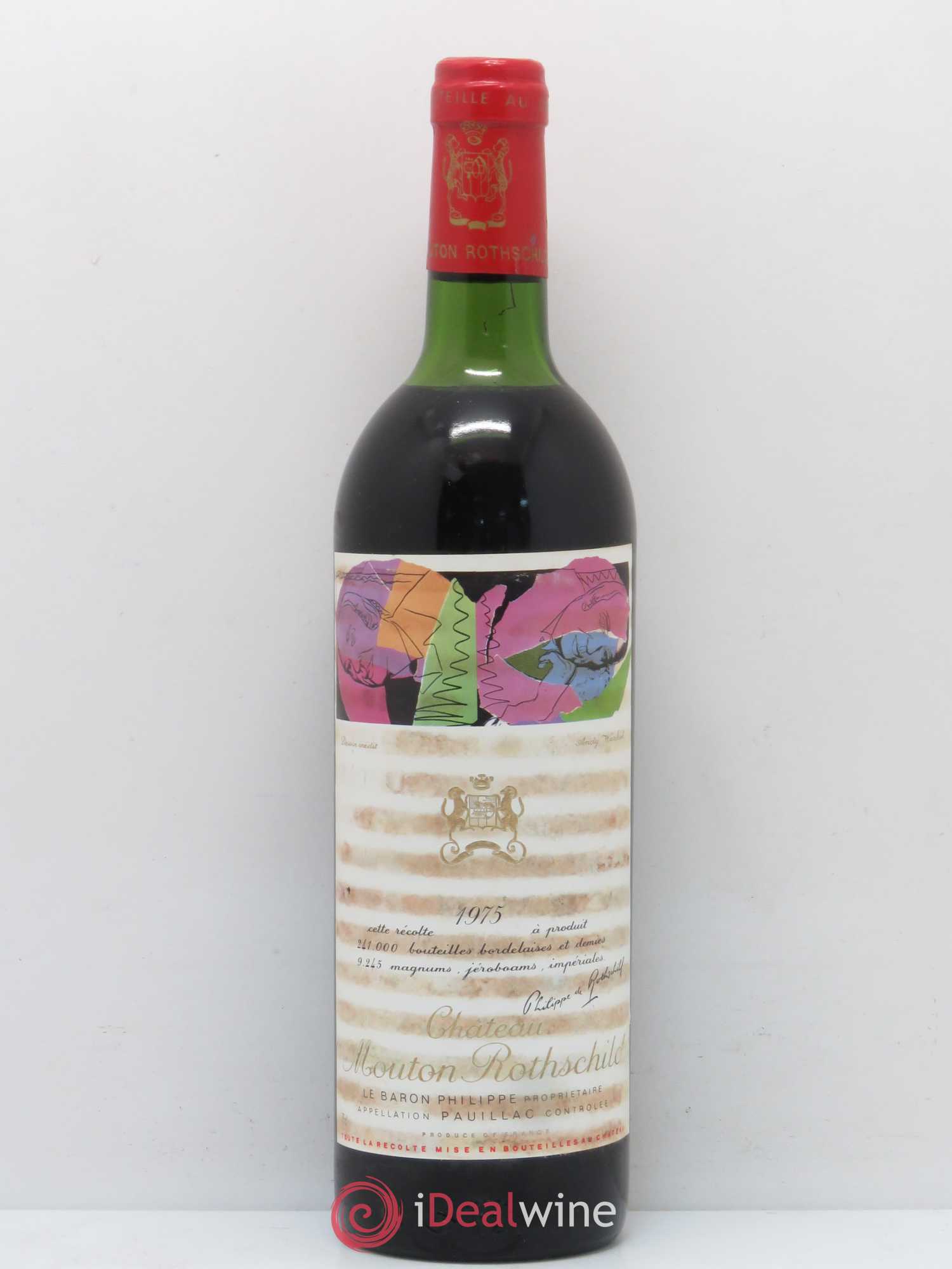 Château Mouton Rothschild 1er Grand Cru Classé 1975 - Lot de 1 bouteille - 0