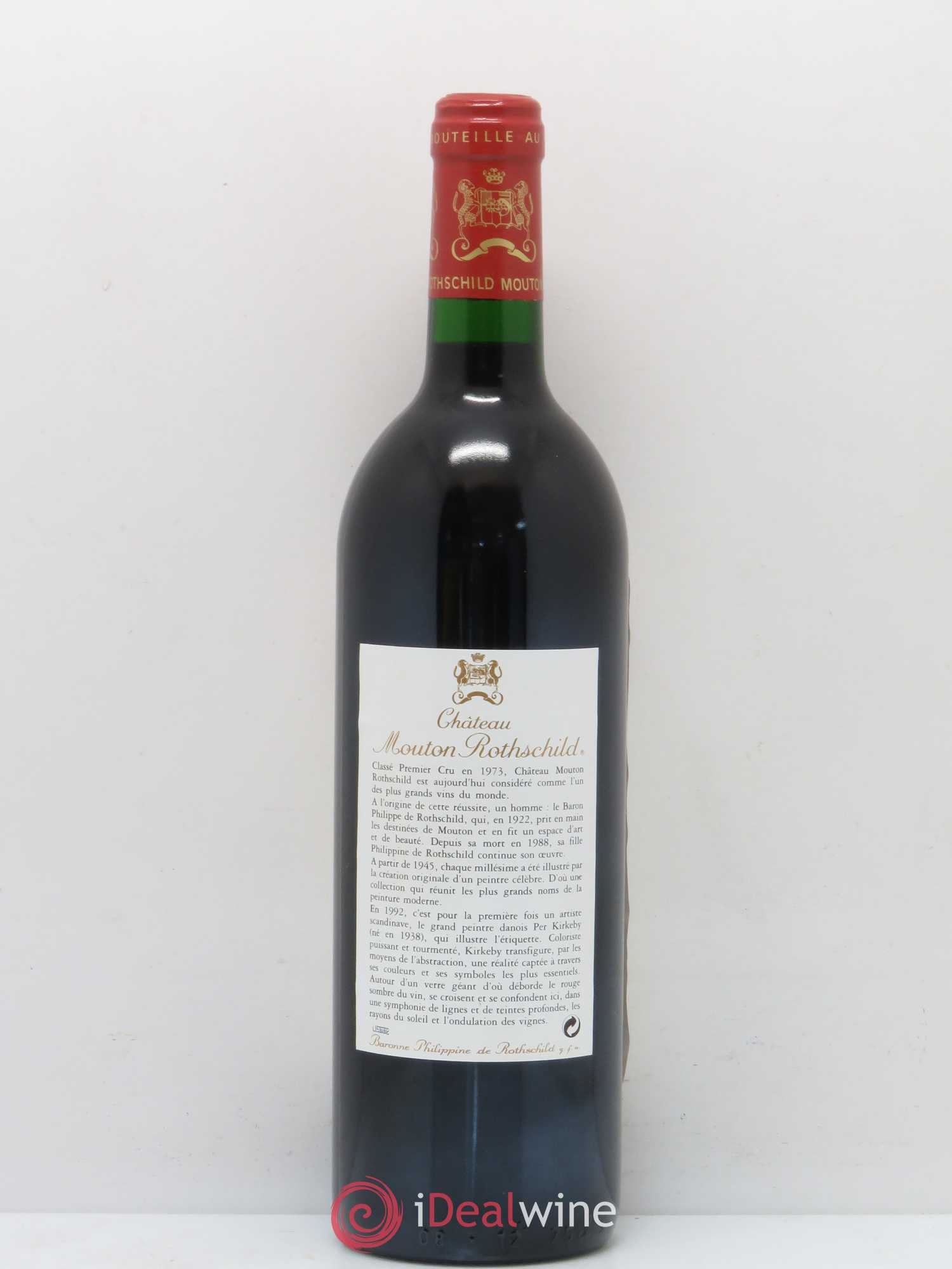 Château Mouton Rothschild 1er Grand Cru Classé 1992 - Lot de 1 bouteille - 1