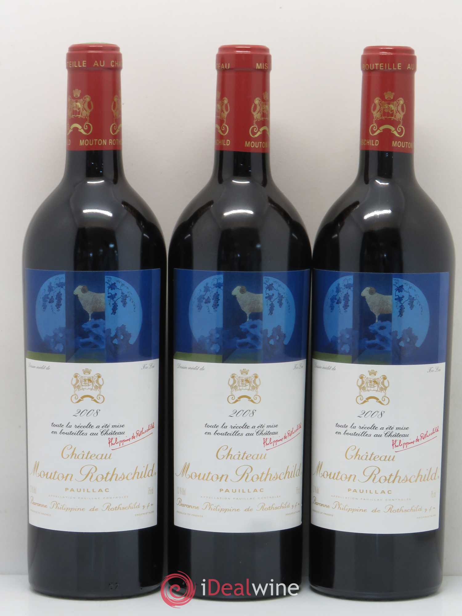 Château Mouton Rothschild 1er Grand Cru Classé 2008 - Lot de 6 bouteilles - 1