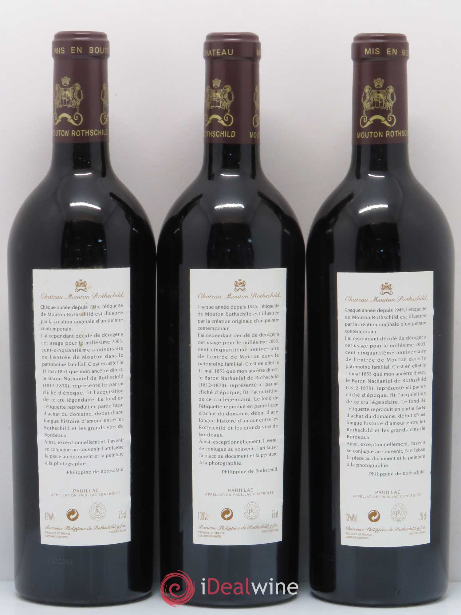 Château Mouton Rothschild 1er Grand Cru Classé 2003 - Lot de 6 bouteilles - 4