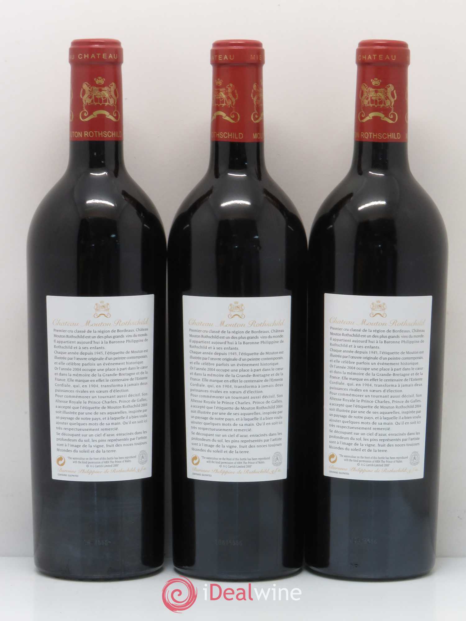 Château Mouton Rothschild 1er Grand Cru Classé 2004 - Lot de 3 bouteilles - 1