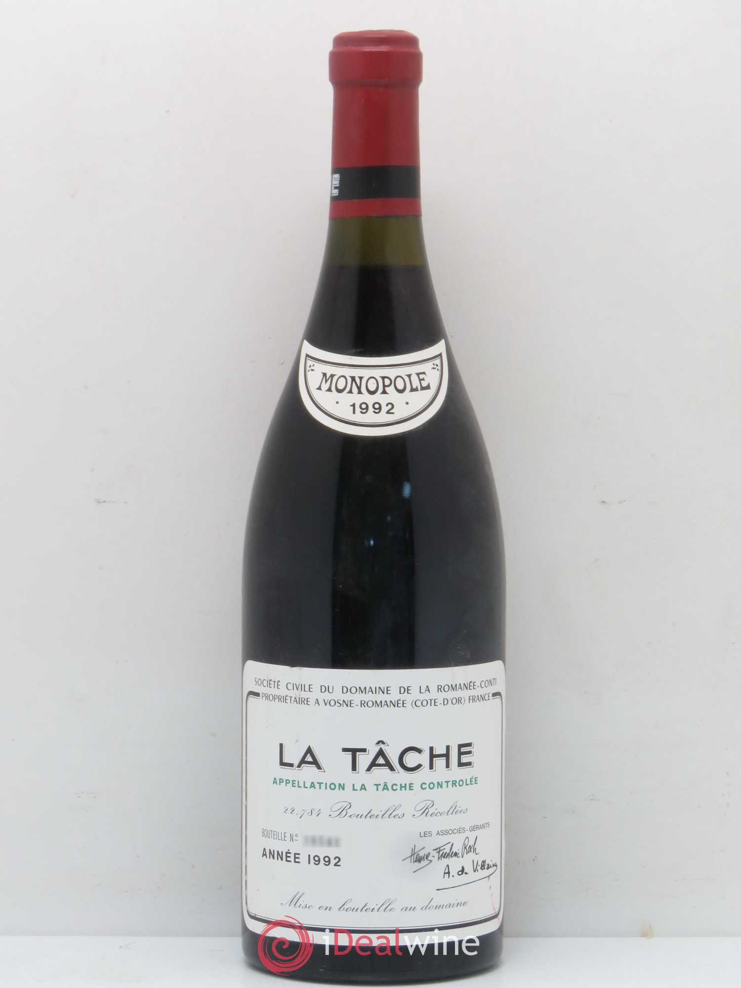 La Tâche Grand Cru Domaine de la Romanée-Conti 1992 - Lot de 1 bouteille - 0