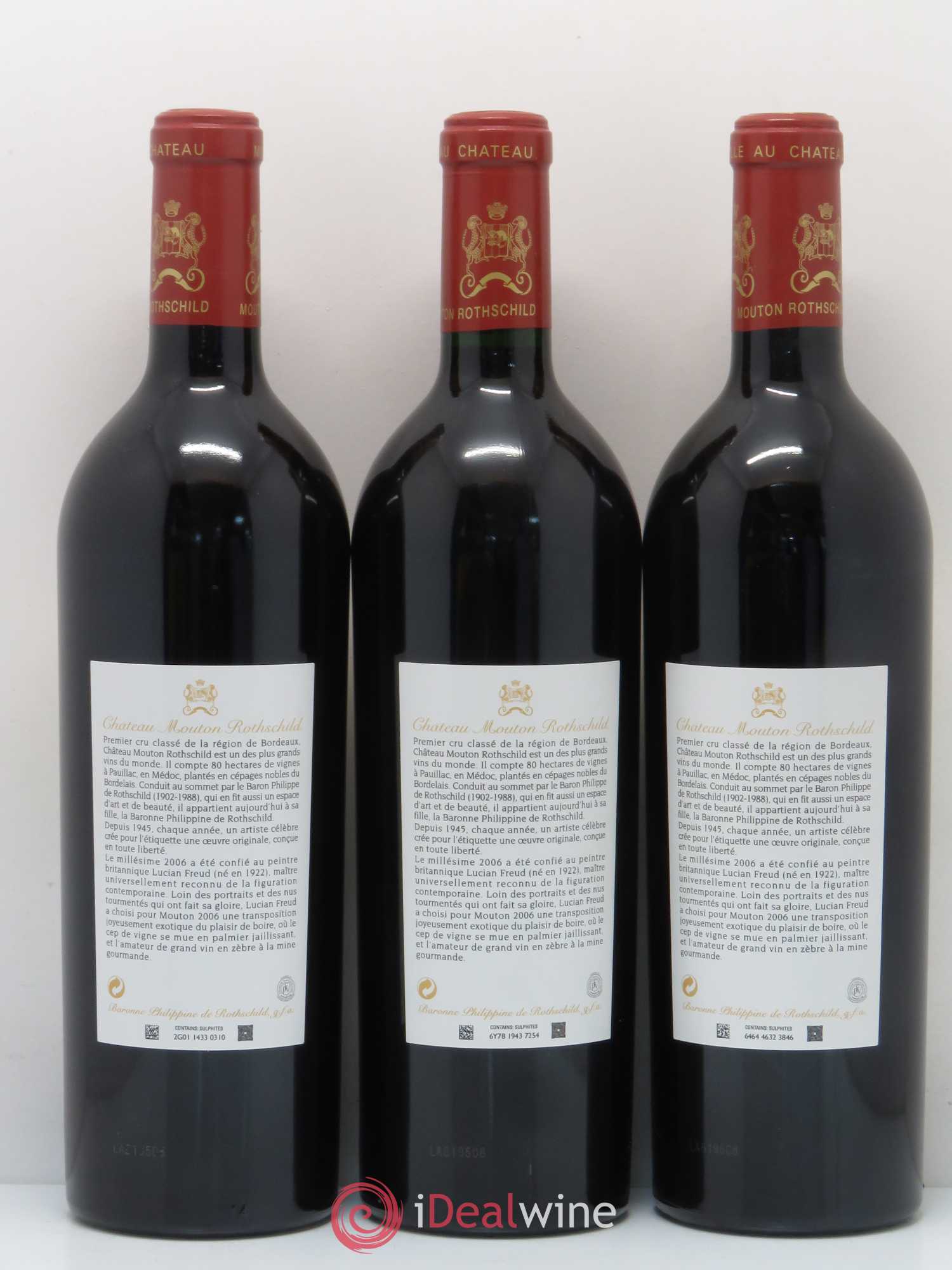 Château Mouton Rothschild 1er Grand Cru Classé 2006 - Lot de 12 bouteilles - 6