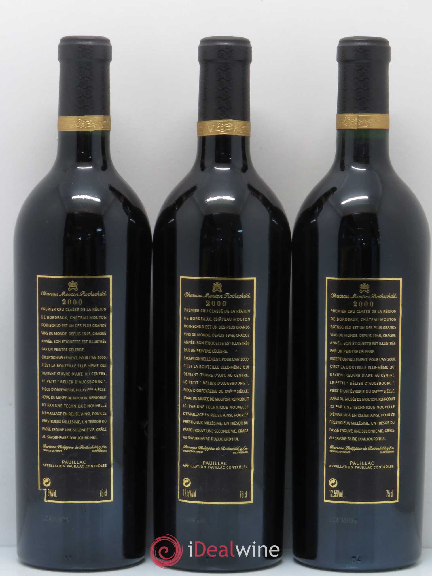 Château Mouton Rothschild 1er Grand Cru Classé 2000 - Lot de 12 bouteilles - 8