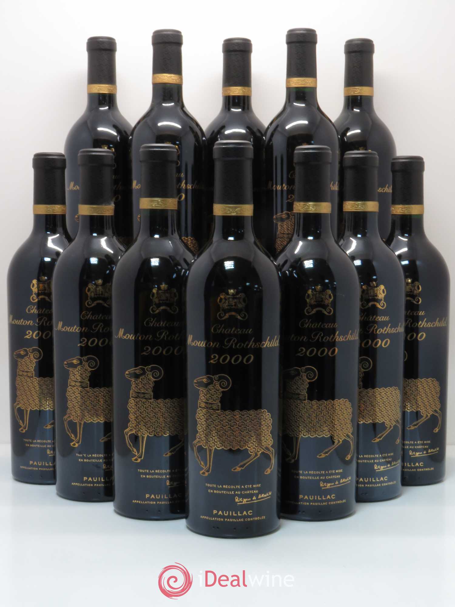 Château Mouton Rothschild 1er Grand Cru Classé 2000 - Lot de 12 bouteilles - 0