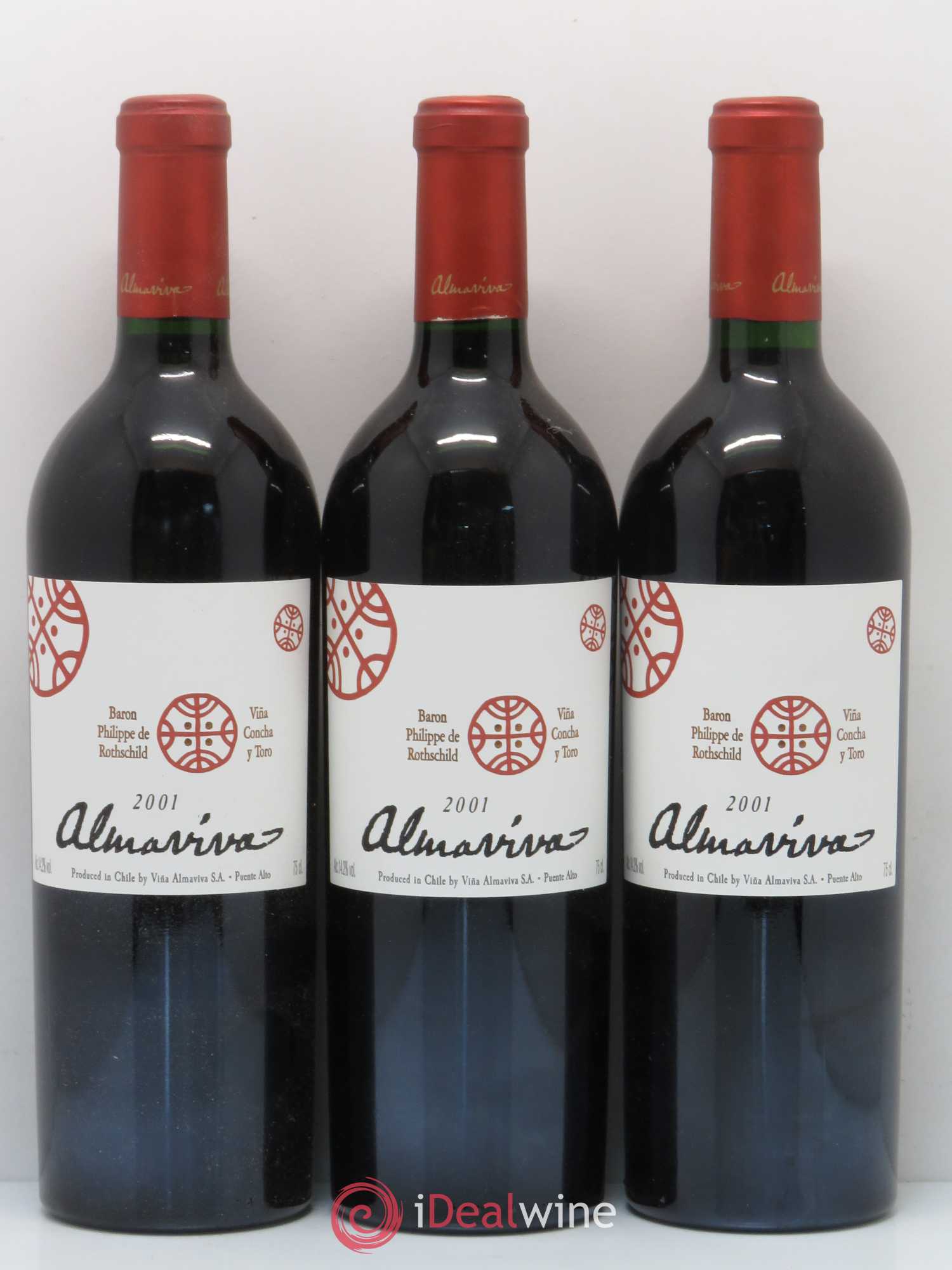 Chili Almaviva Baron P. de Rothschild Concha y Toro 2001 - Lot de 6 bouteilles - 1