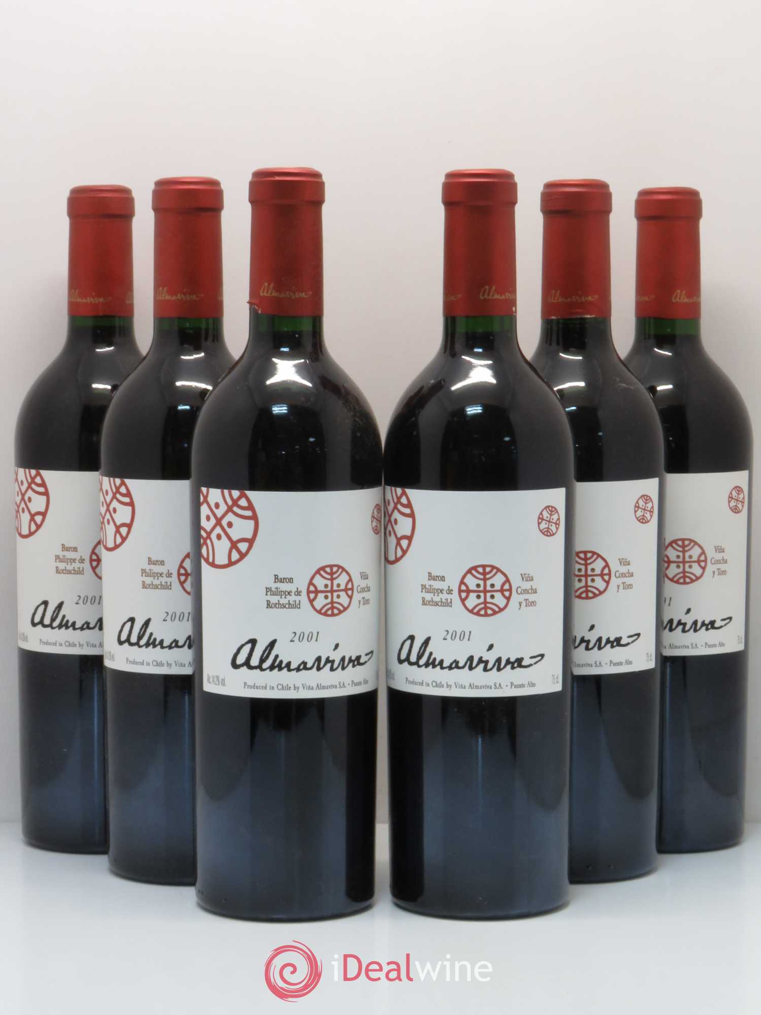 Chili Almaviva Baron P. de Rothschild Concha y Toro 2001 - Lot de 6 bouteilles - 0
