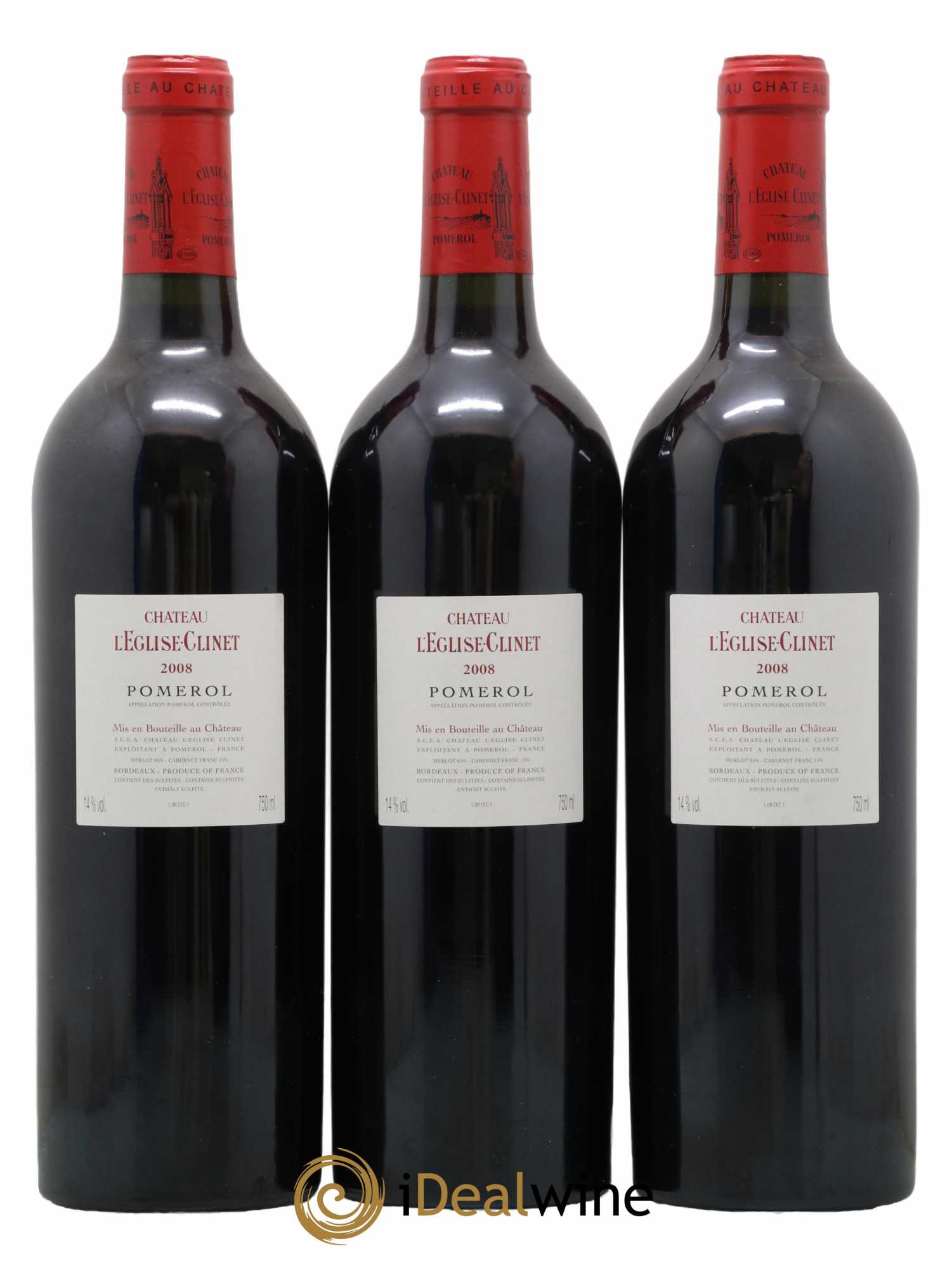 Château l' Église Clinet 2008 - Lot de 3 bouteilles - 1