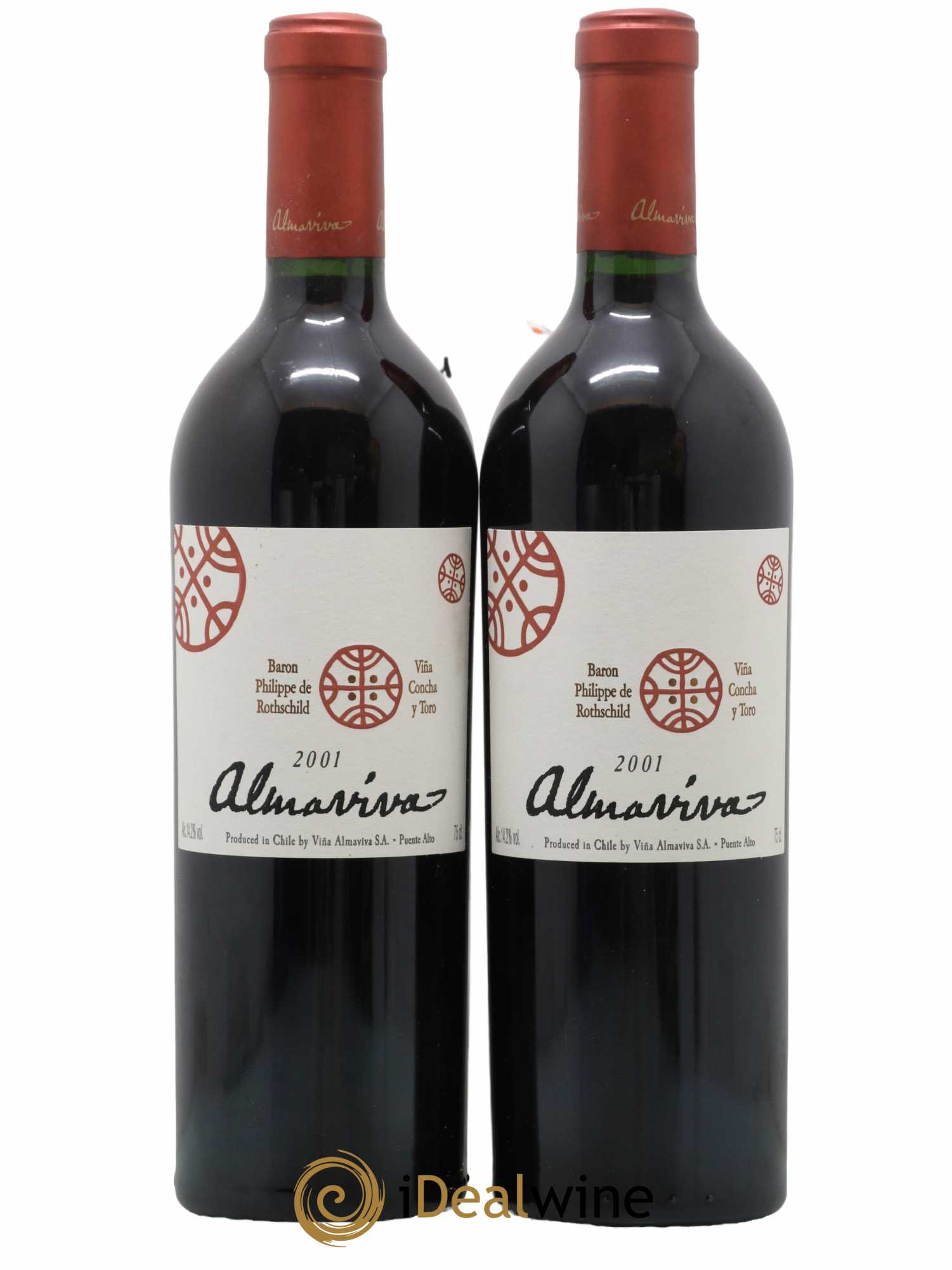 Chili Almaviva Baron P. de Rothschild Concha y Toro 2001 - Lot de 2 bouteilles - 0