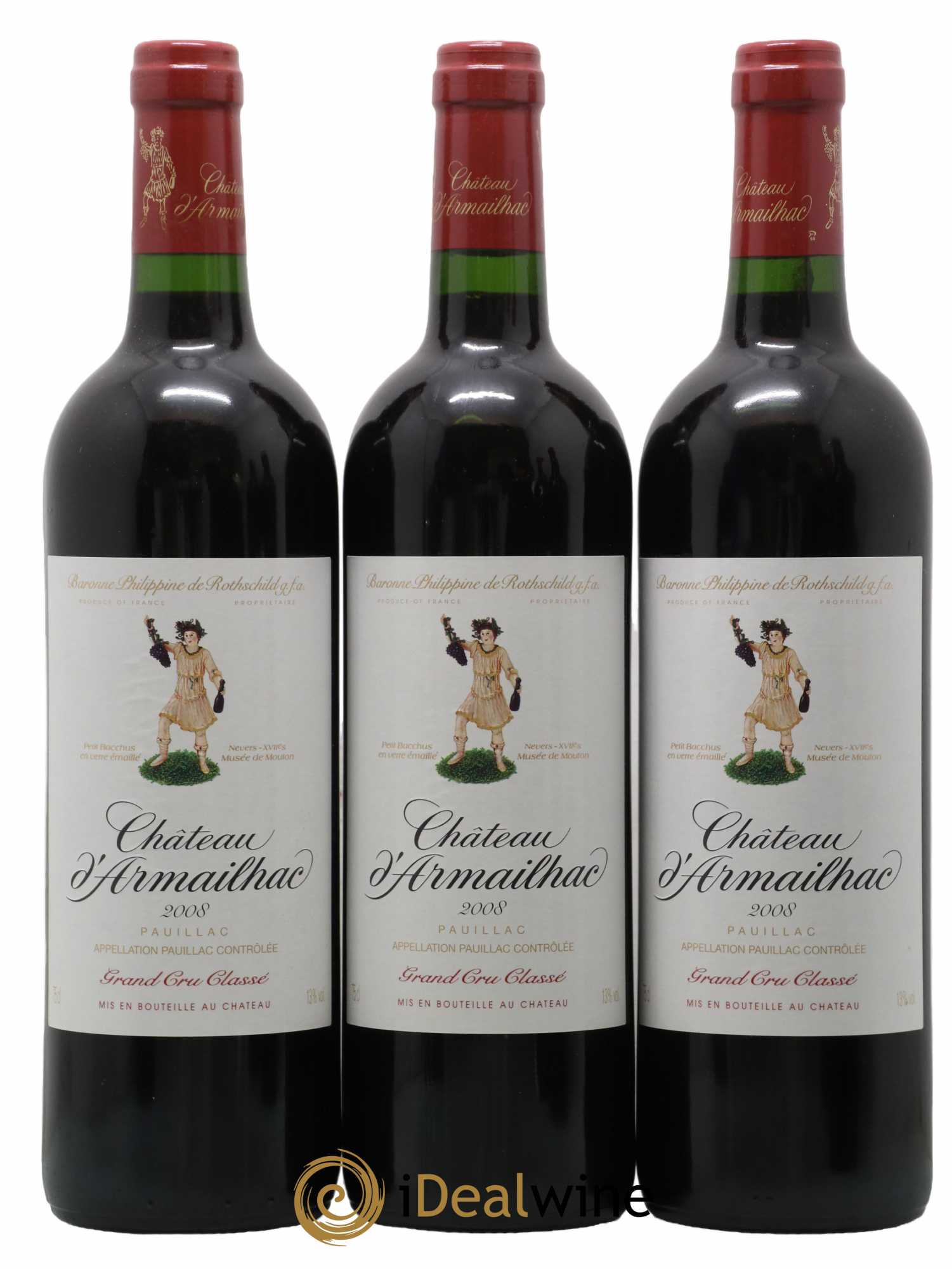 Château d' Armailhac - Mouton Baron(ne) Philippe 5ème Grand Cru Classé 2008 - Lotto di 6 bottiglie - 1