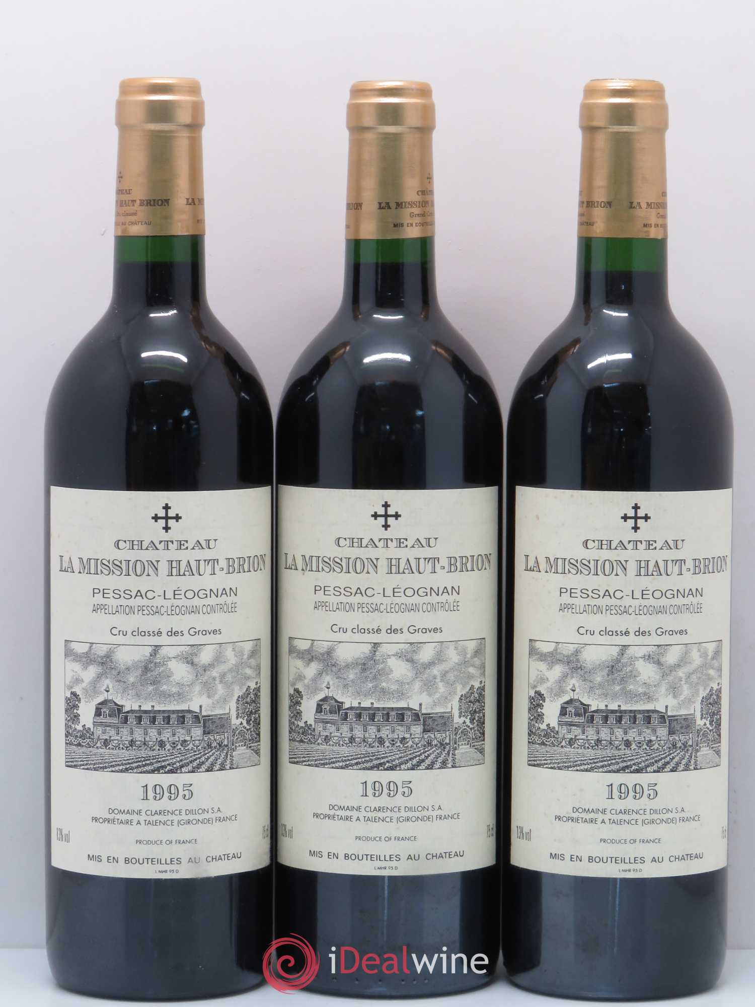 Château la Mission Haut-Brion Cru Classé de Graves 1995 - Lot de 12 bouteilles - 1
