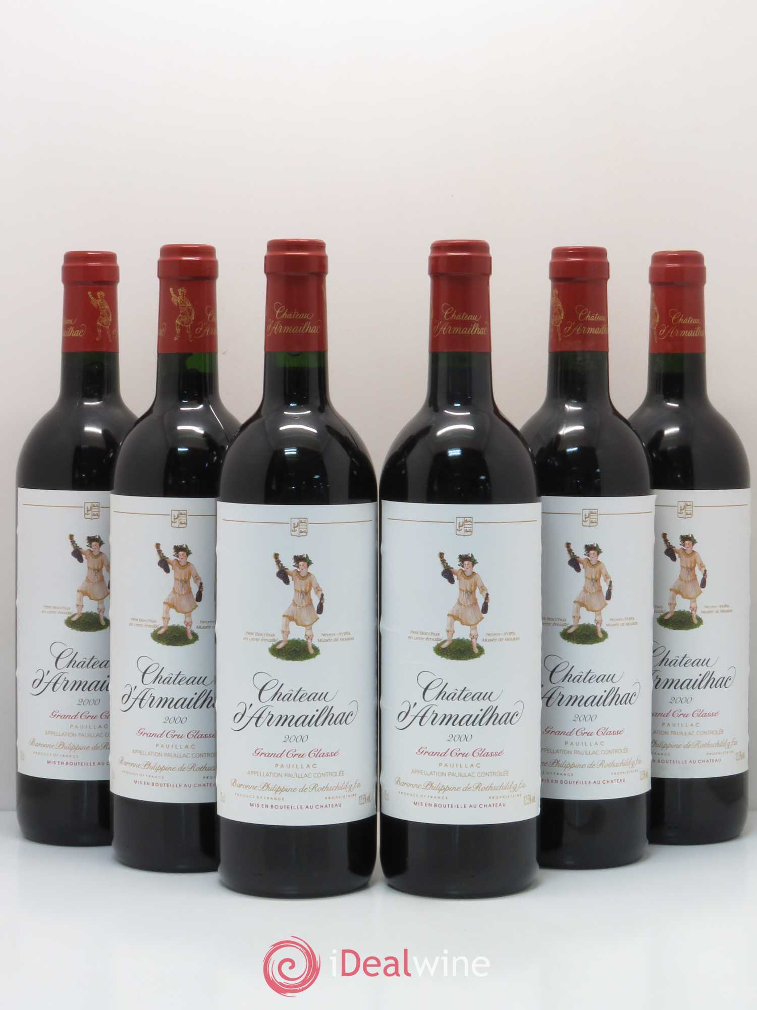 Château d' Armailhac - Mouton Baron(ne) Philippe 5ème Grand Cru Classé 2000 - Lot de 6 bouteilles - 0