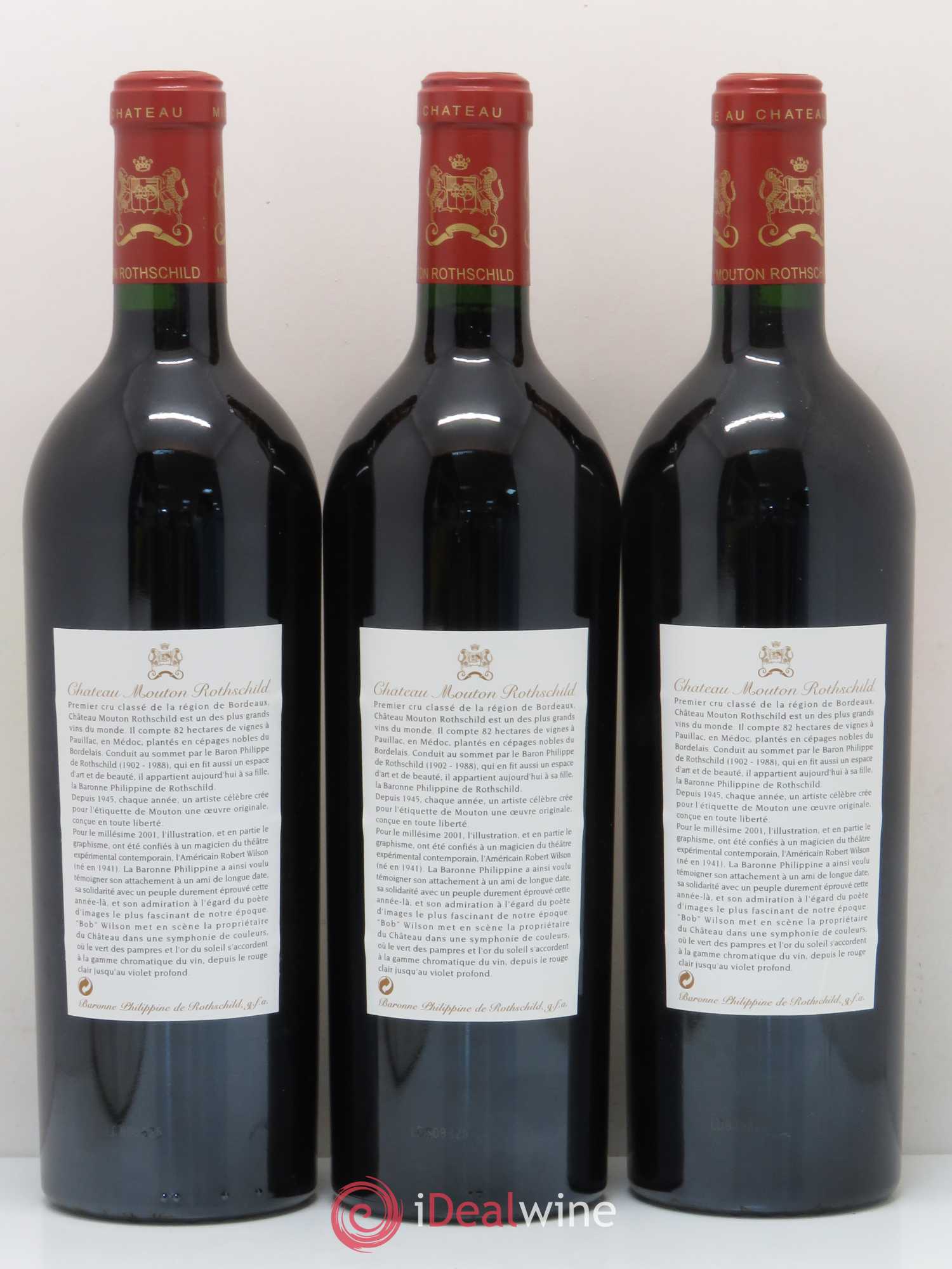 Château Mouton Rothschild 1er Grand Cru Classé 2001 - Lot de 12 bouteilles - 2