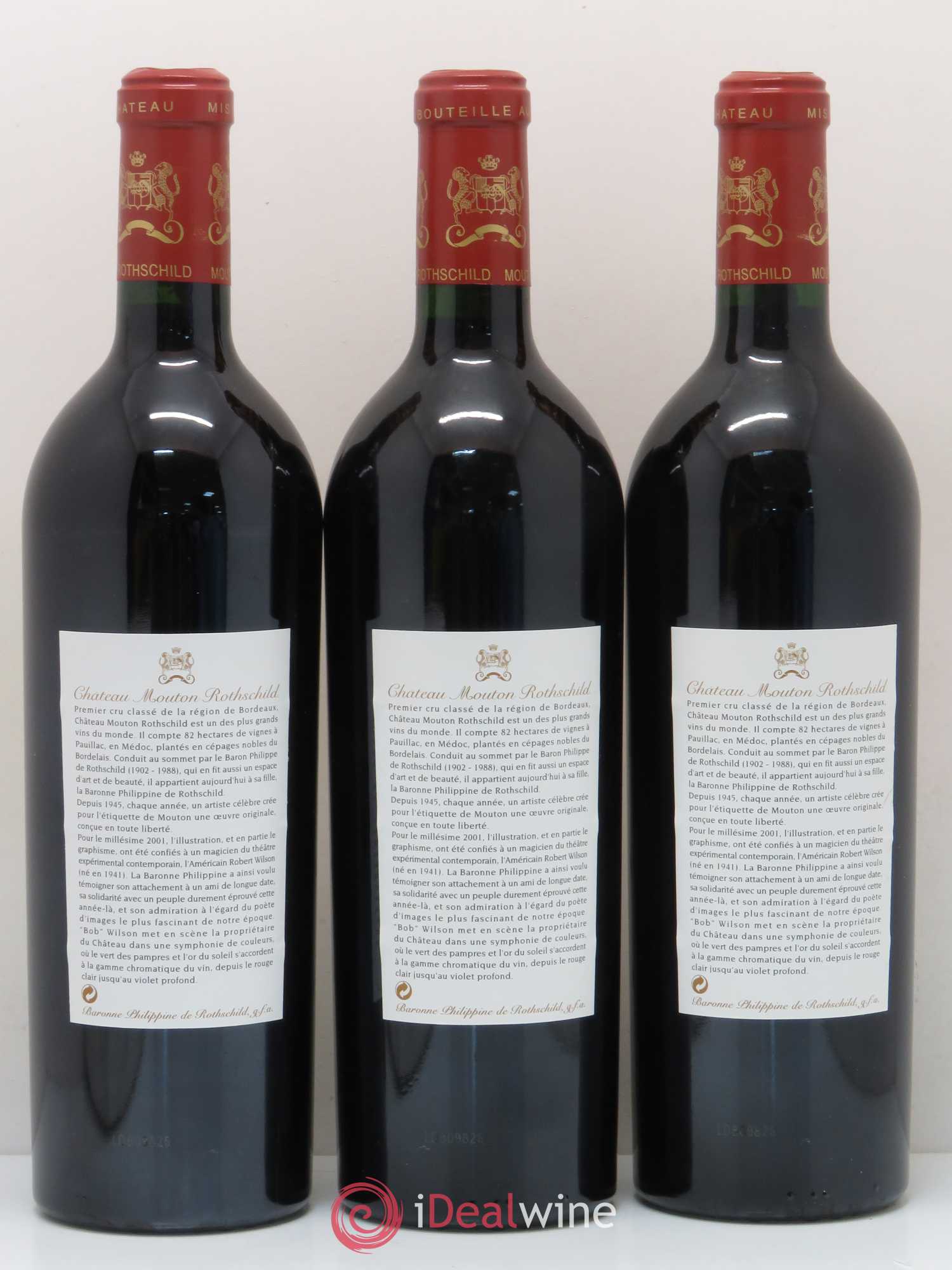 Château Mouton Rothschild 1er Grand Cru Classé 2001 - Lot de 12 bouteilles - 8