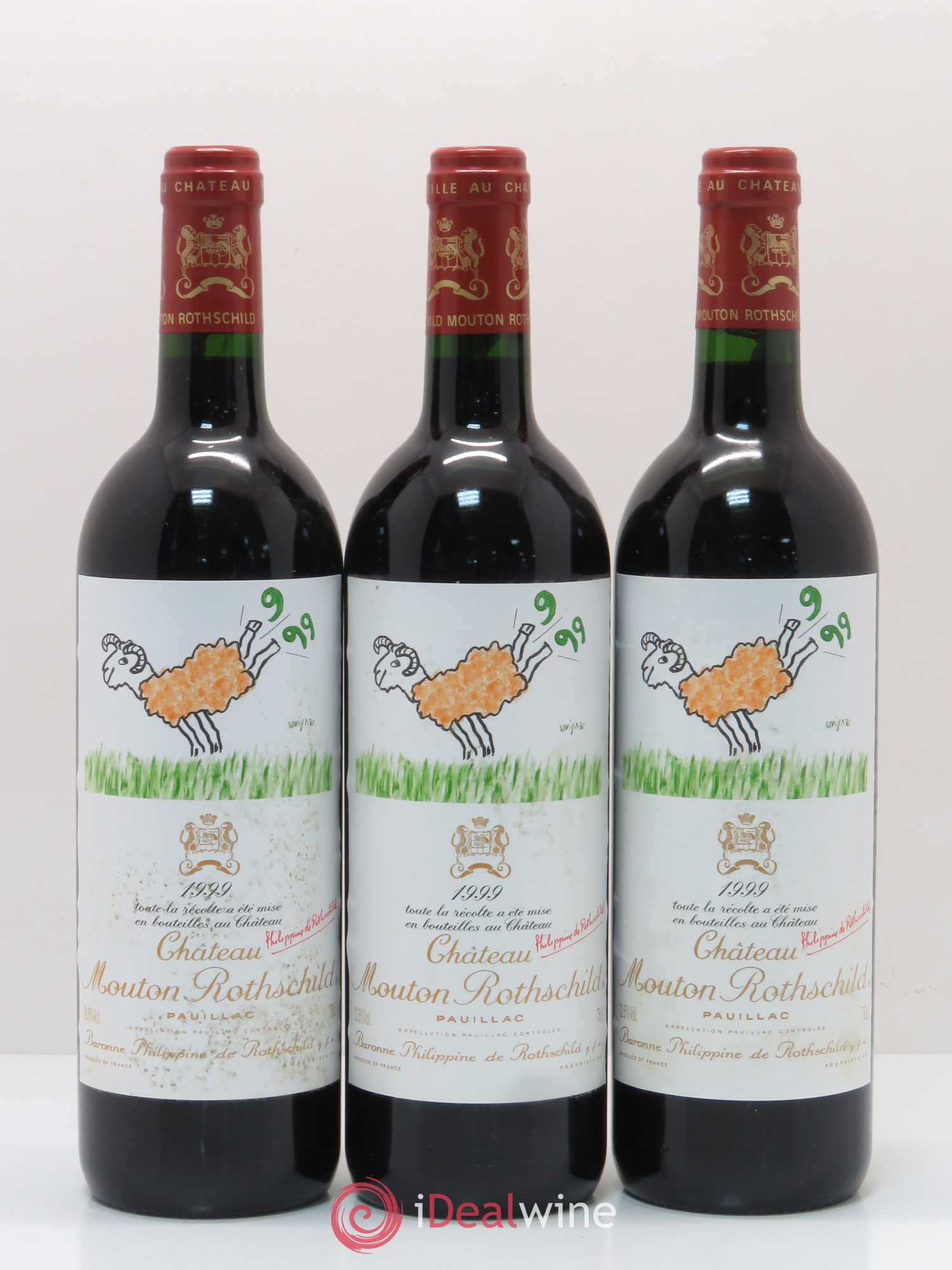 Château Mouton Rothschild 1er Grand Cru Classé 1999 - Lot de 12 bouteilles - 1