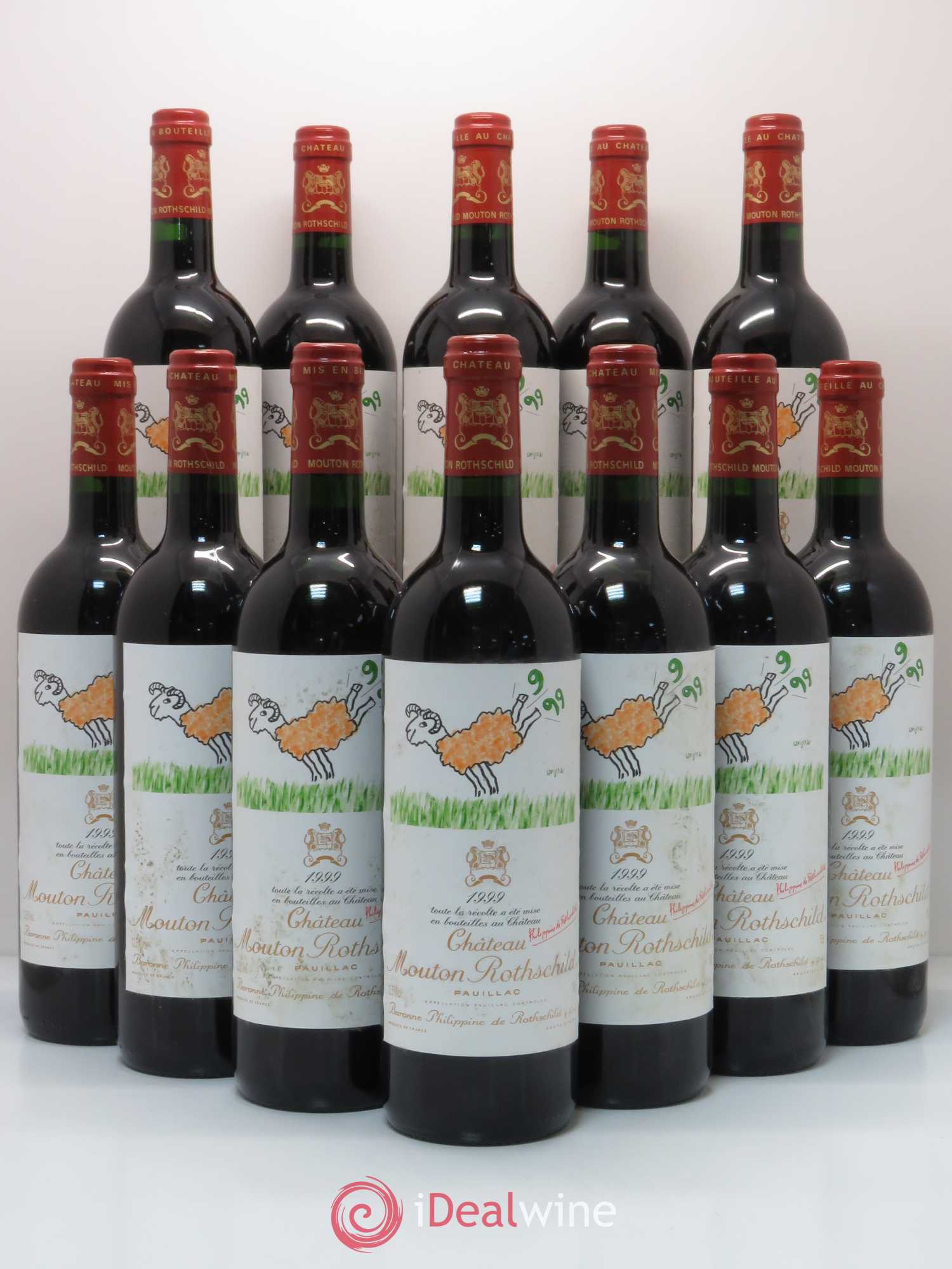 Château Mouton Rothschild 1er Grand Cru Classé 1999 - Lot de 12 bouteilles - 0
