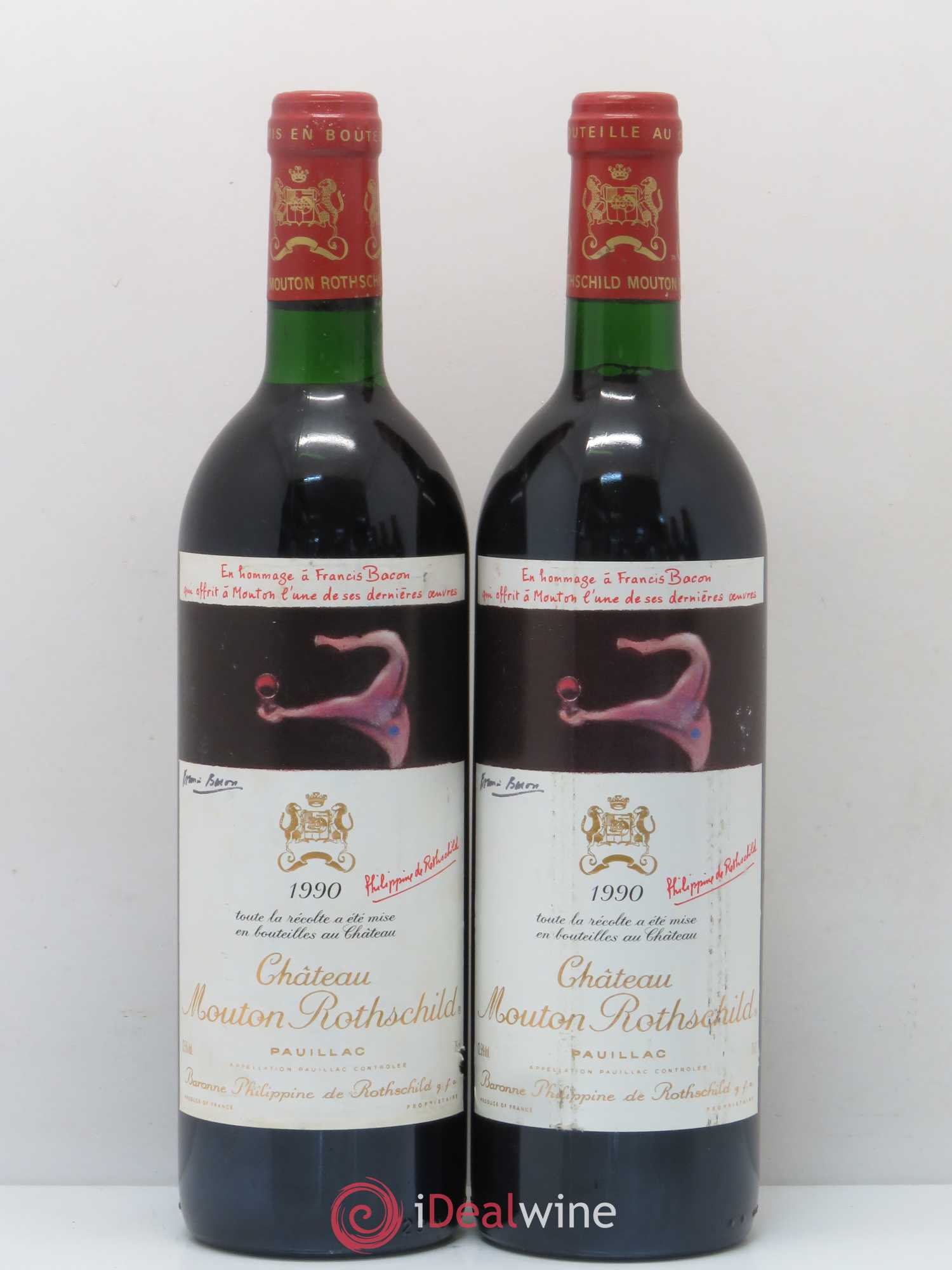 Château Mouton Rothschild 1er Grand Cru Classé 1990 - Lot de 5 bouteilles - 1