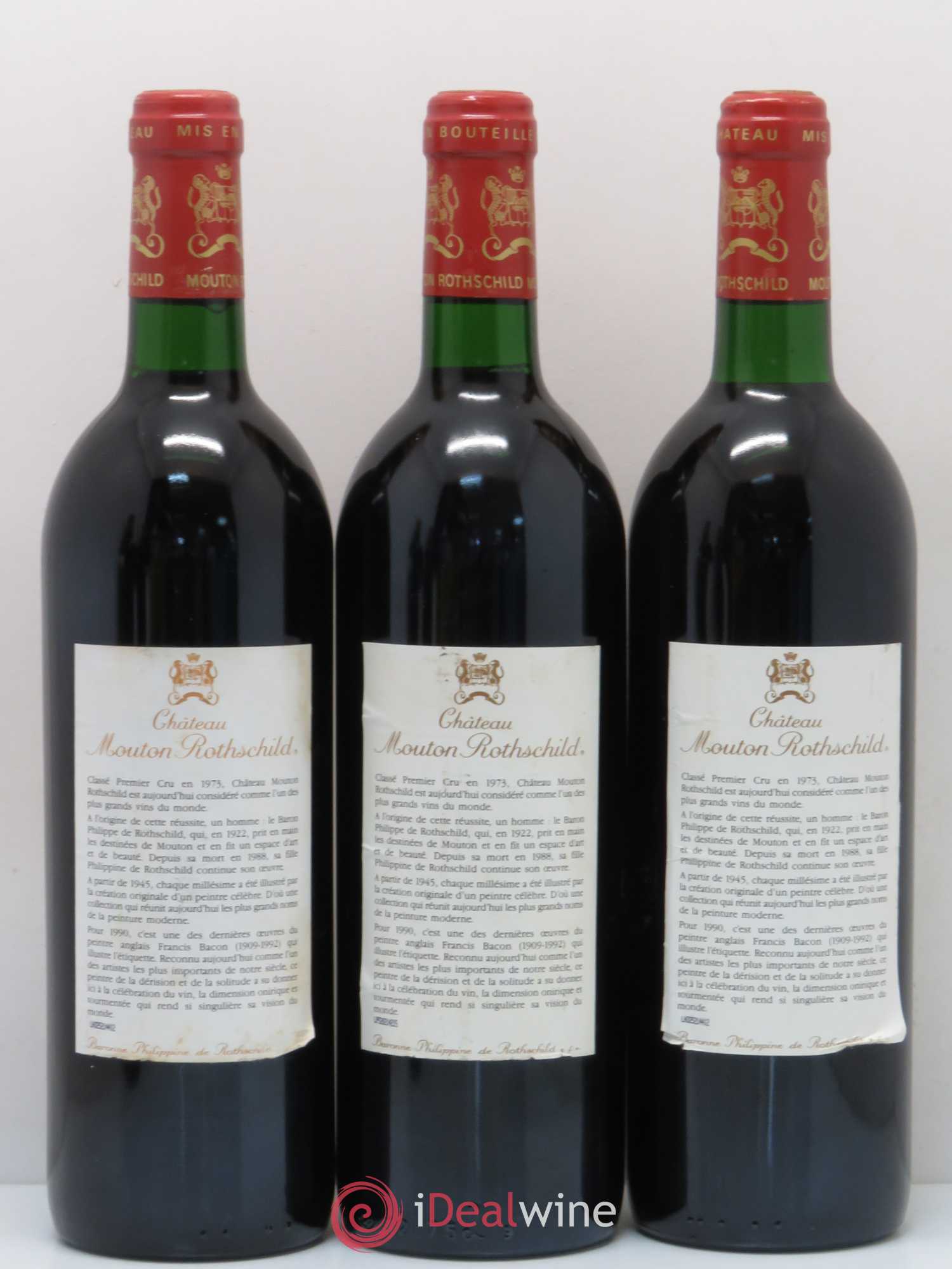 Château Mouton Rothschild 1er Grand Cru Classé 1990 - Lot de 5 bouteilles - 4