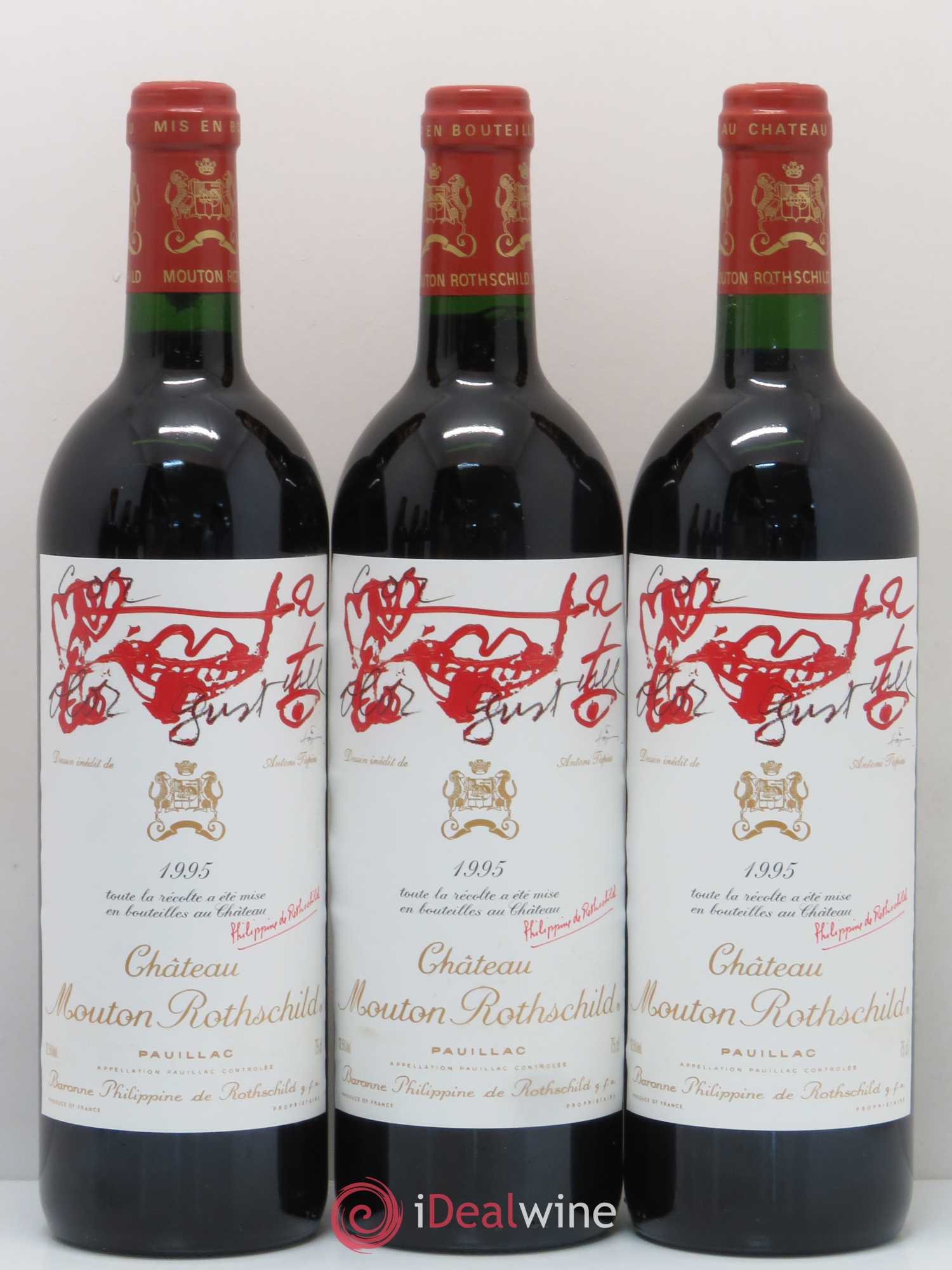 Château Mouton Rothschild 1er Grand Cru Classé 1995 - Lot de 6 bouteilles - 1