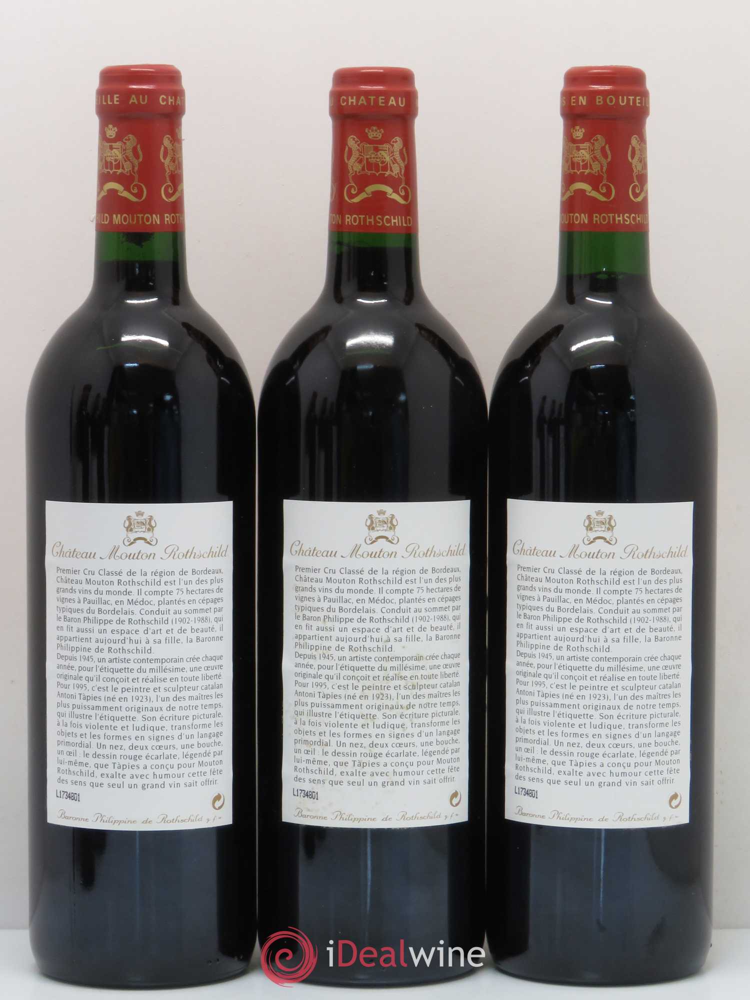 Château Mouton Rothschild 1er Grand Cru Classé 1995 - Lot de 6 bouteilles - 2