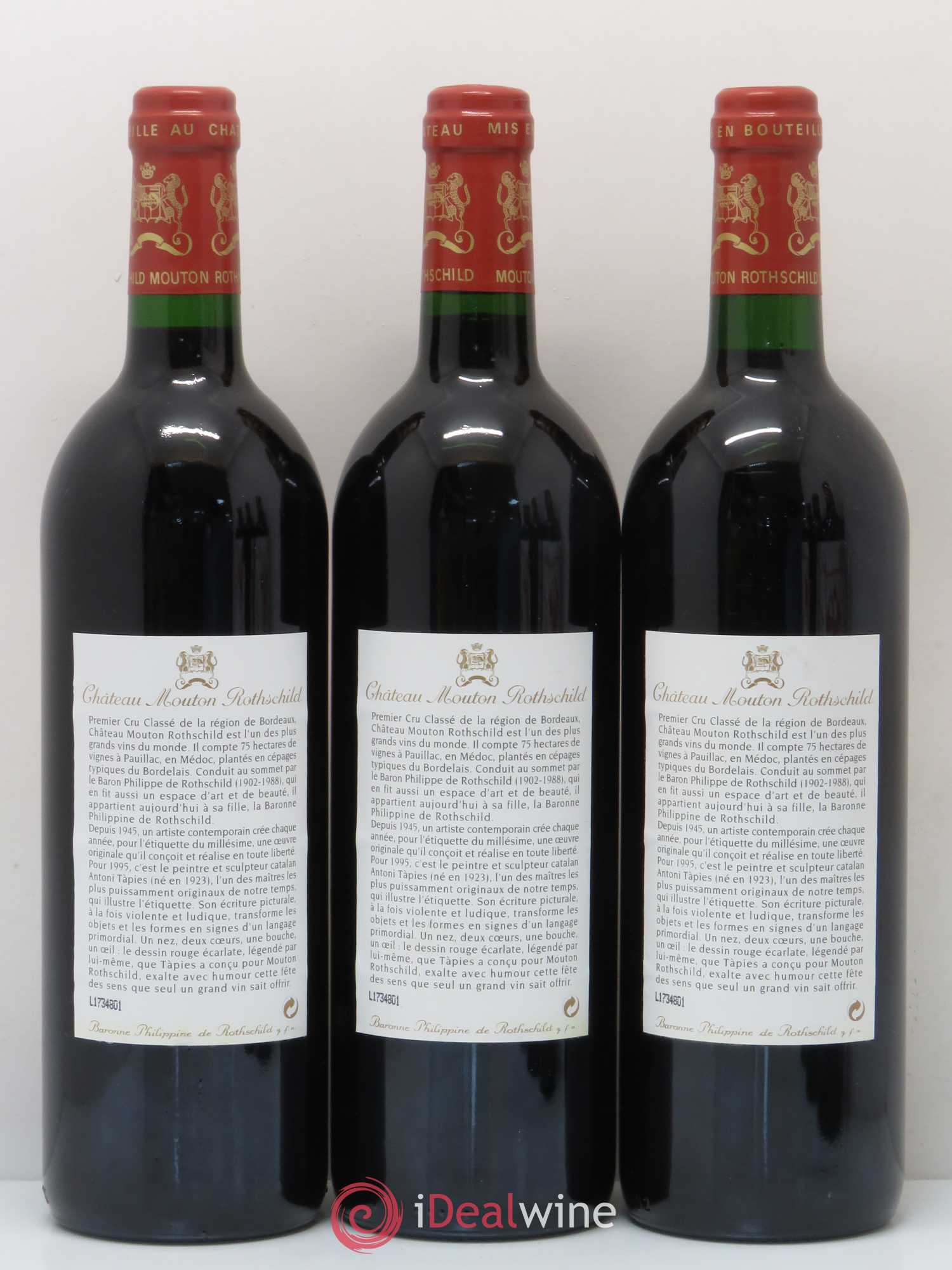Château Mouton Rothschild 1er Grand Cru Classé 1995 - Lot de 6 bouteilles - 4