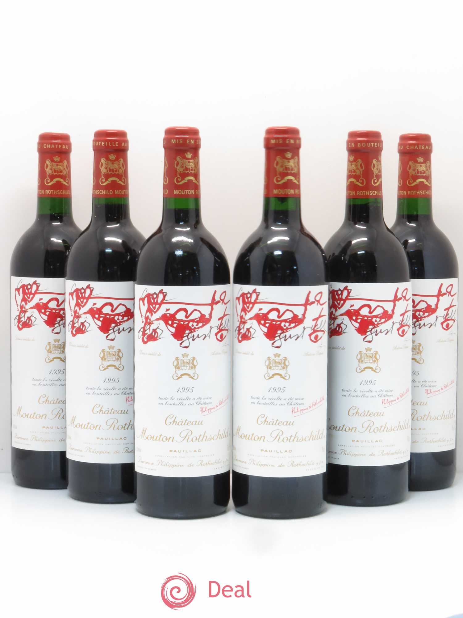 Château Mouton Rothschild 1er Grand Cru Classé 1995 - Lot de 6 bouteilles - 0