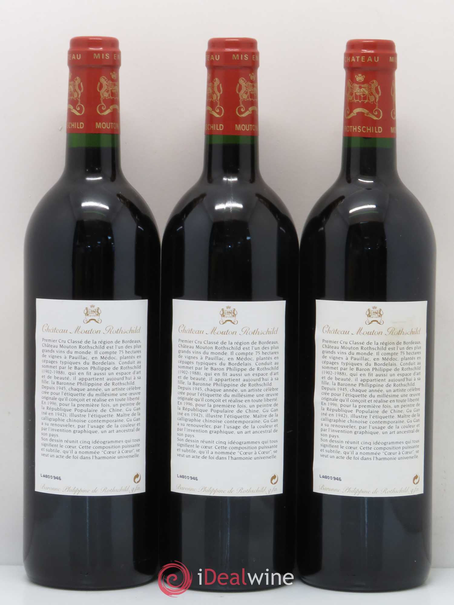 Château Mouton Rothschild 1er Grand Cru Classé 1996 - Lot de 12 bouteilles - 4
