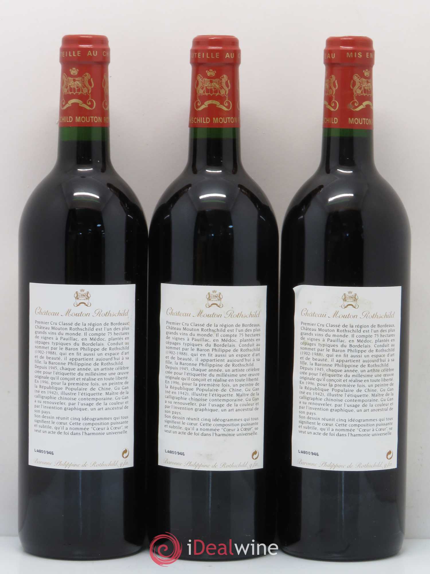 Château Mouton Rothschild 1er Grand Cru Classé 1996 - Lot de 12 bouteilles - 6