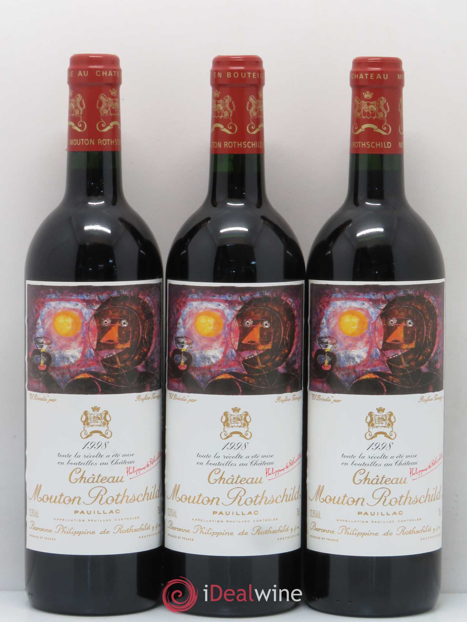 Château Mouton Rothschild 1er Grand Cru Classé 1998 - Lot de 12 bouteilles - 1