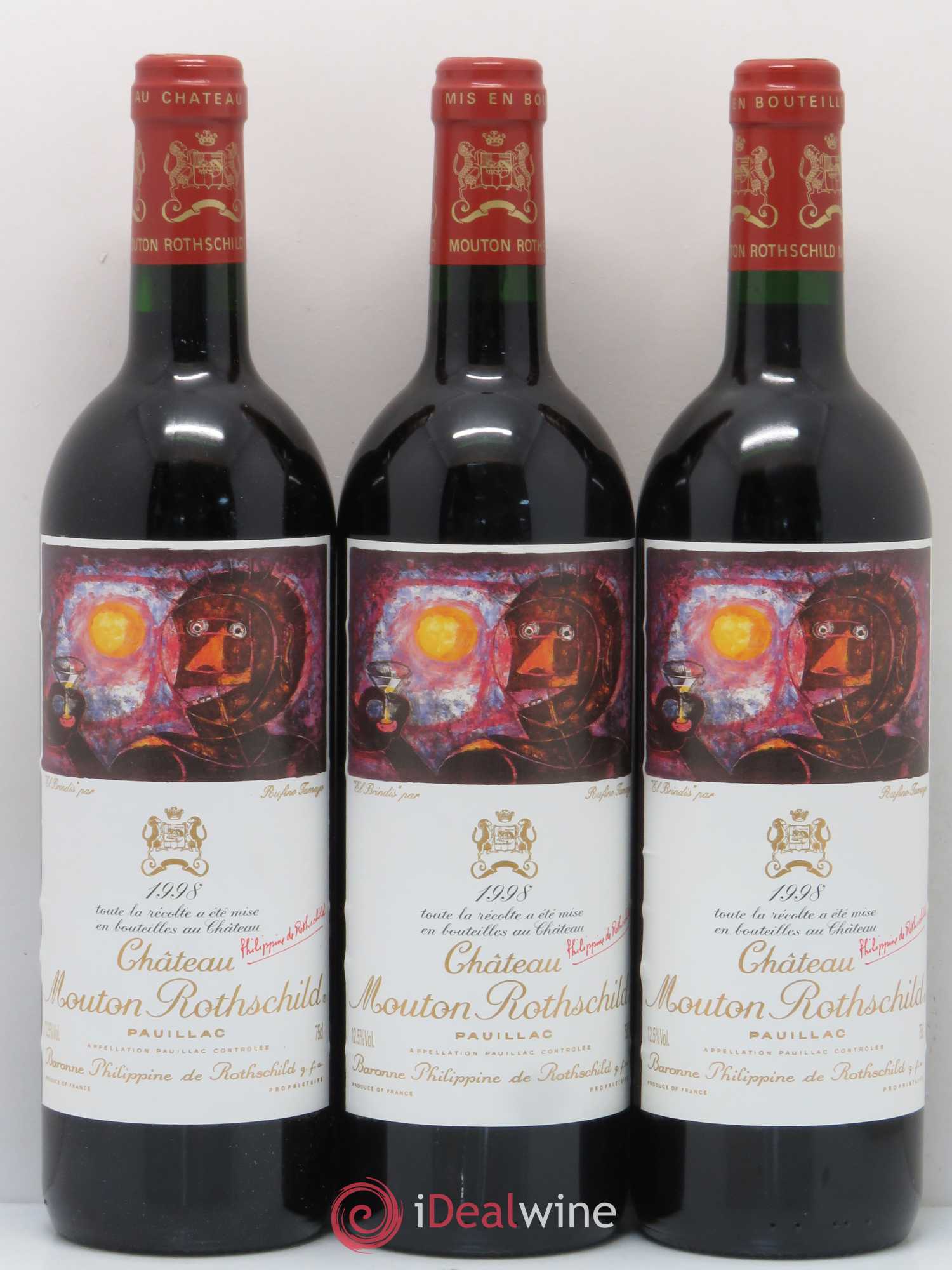 Château Mouton Rothschild 1er Grand Cru Classé 1998 - Lot de 6 bouteilles - 1