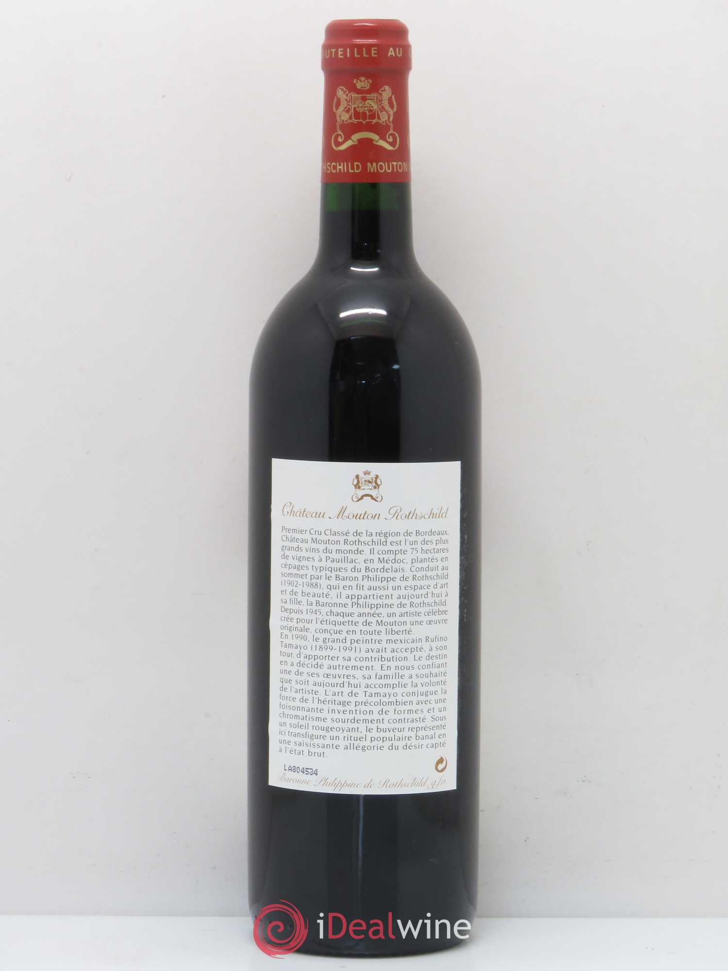 Château Mouton Rothschild 1er Grand Cru Classé 1998 - Lot de 1 bouteille - 1