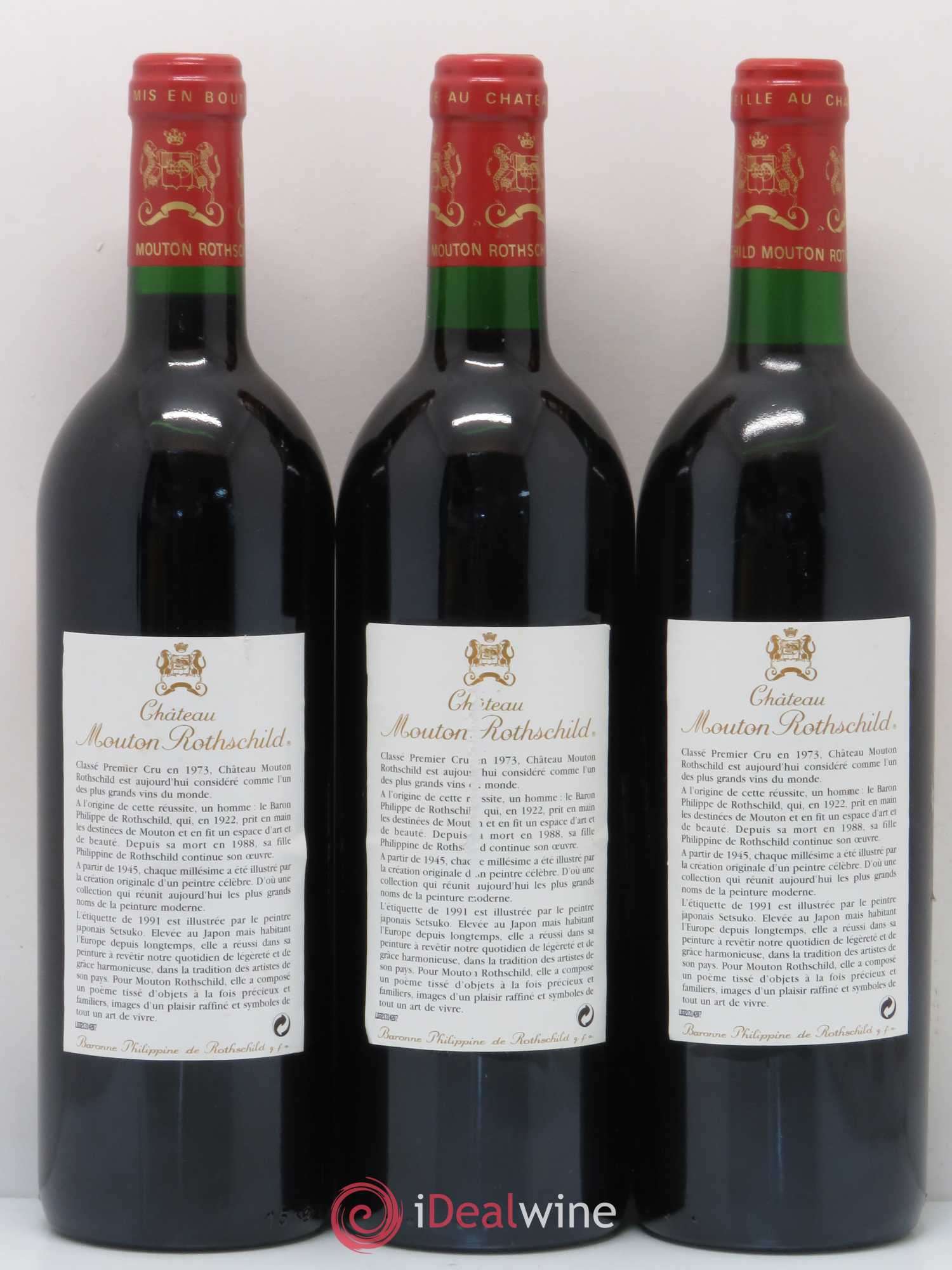 Château Mouton Rothschild 1er Grand Cru Classé 1991 - Lot de 12 bouteilles - 2