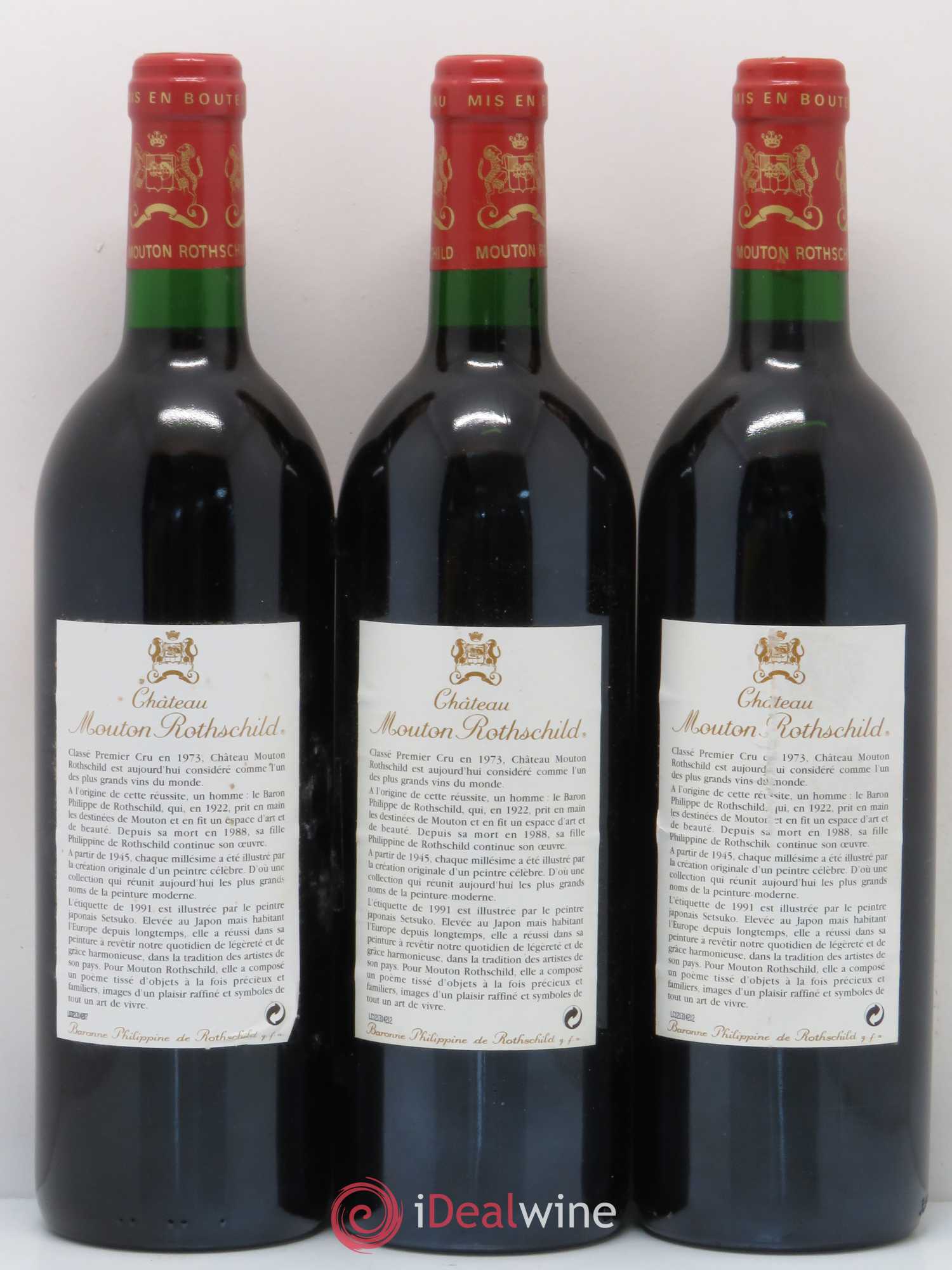 Château Mouton Rothschild 1er Grand Cru Classé 1991 - Lot de 12 bouteilles - 8