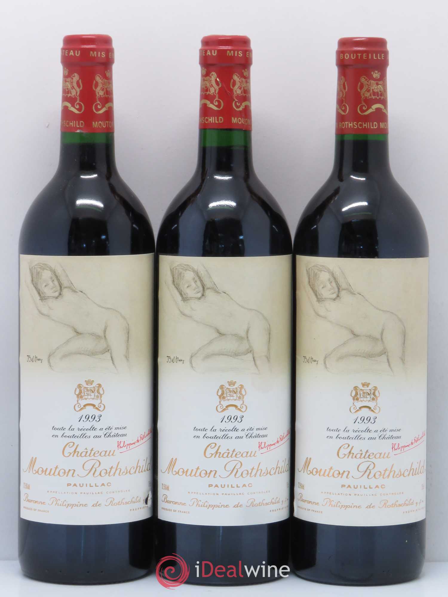 Château Mouton Rothschild 1er Grand Cru Classé 1993 - Lot de 6 bouteilles - 1
