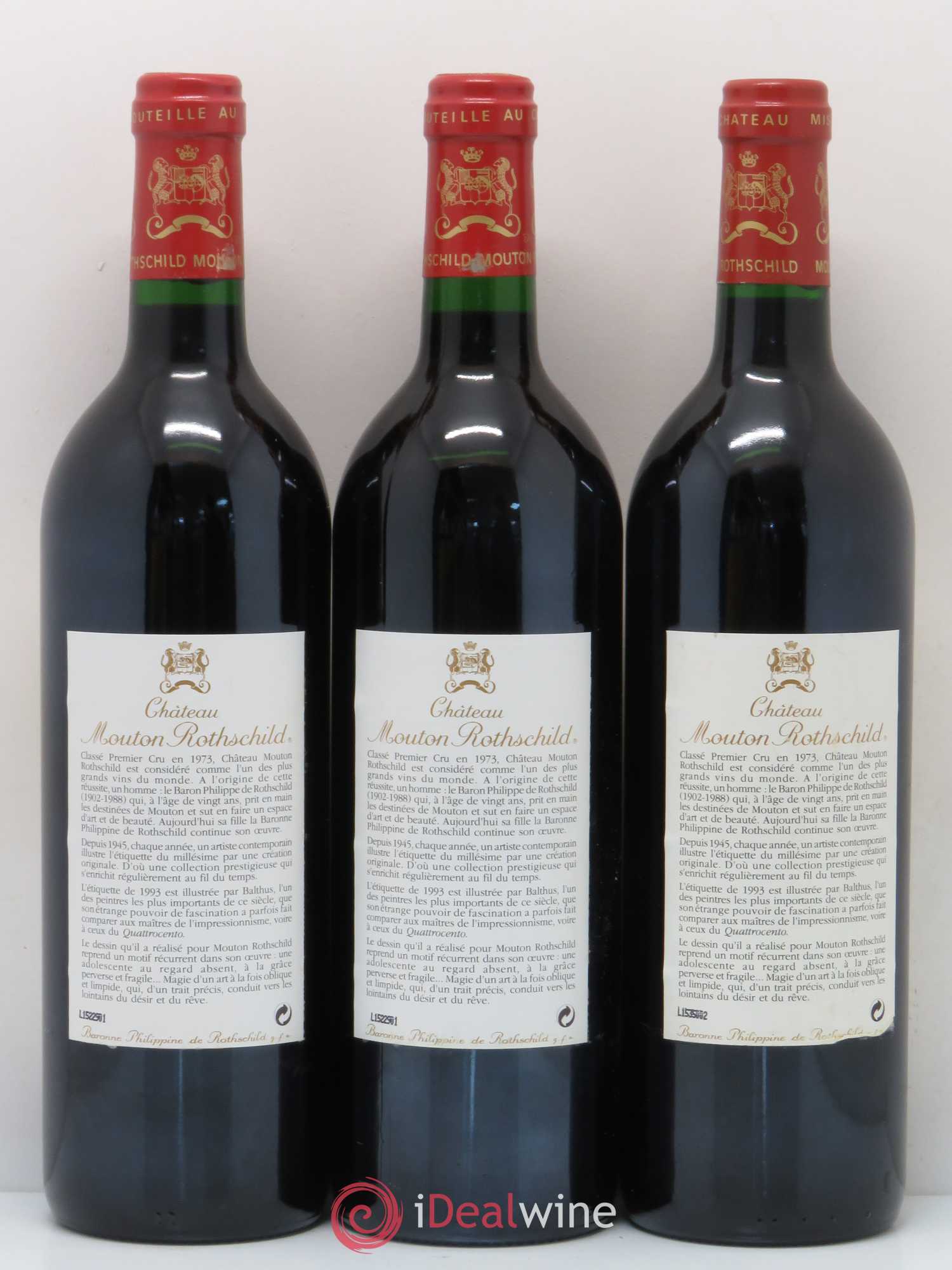 Château Mouton Rothschild 1er Grand Cru Classé 1993 - Lot de 6 bouteilles - 2