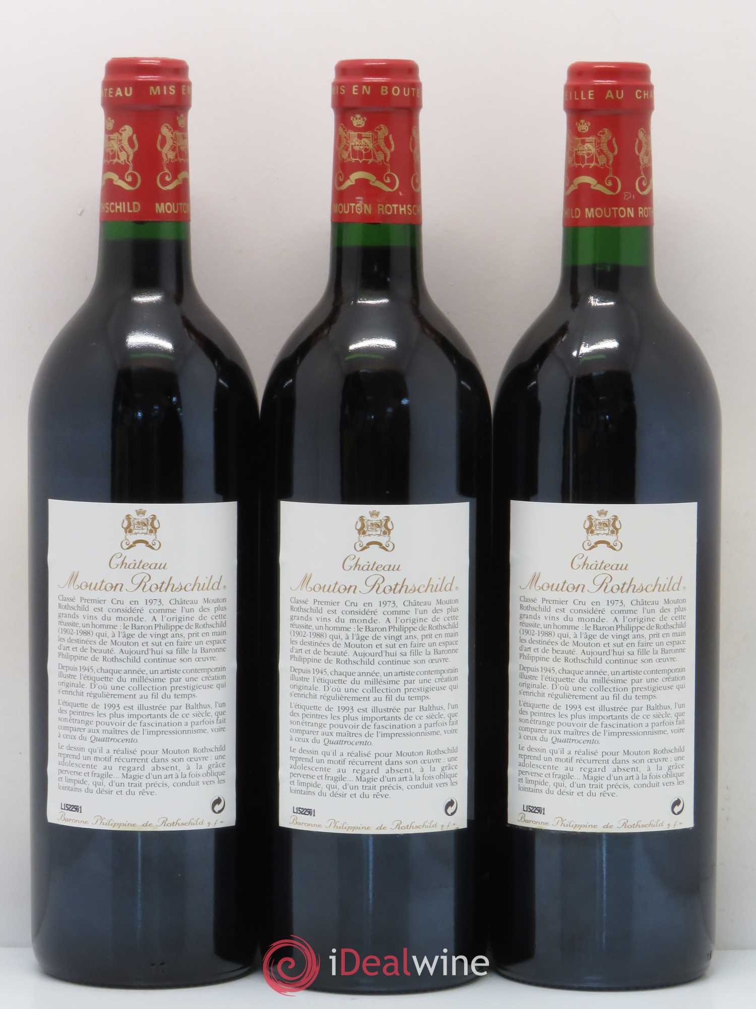 Château Mouton Rothschild 1er Grand Cru Classé 1993 - Lot de 6 bouteilles - 4