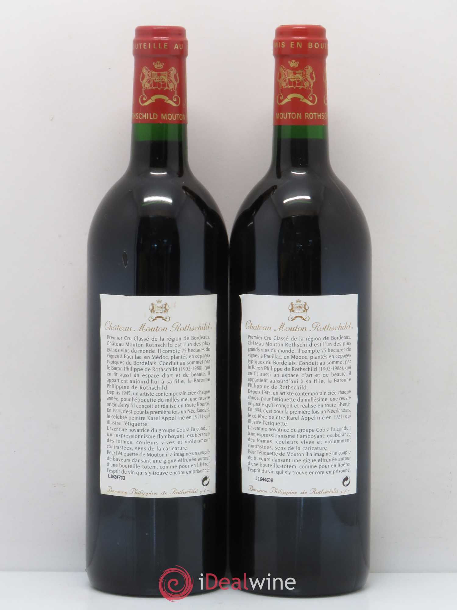Château Mouton Rothschild 1er Grand Cru Classé 1994 - Lot de 5 bouteilles - 4