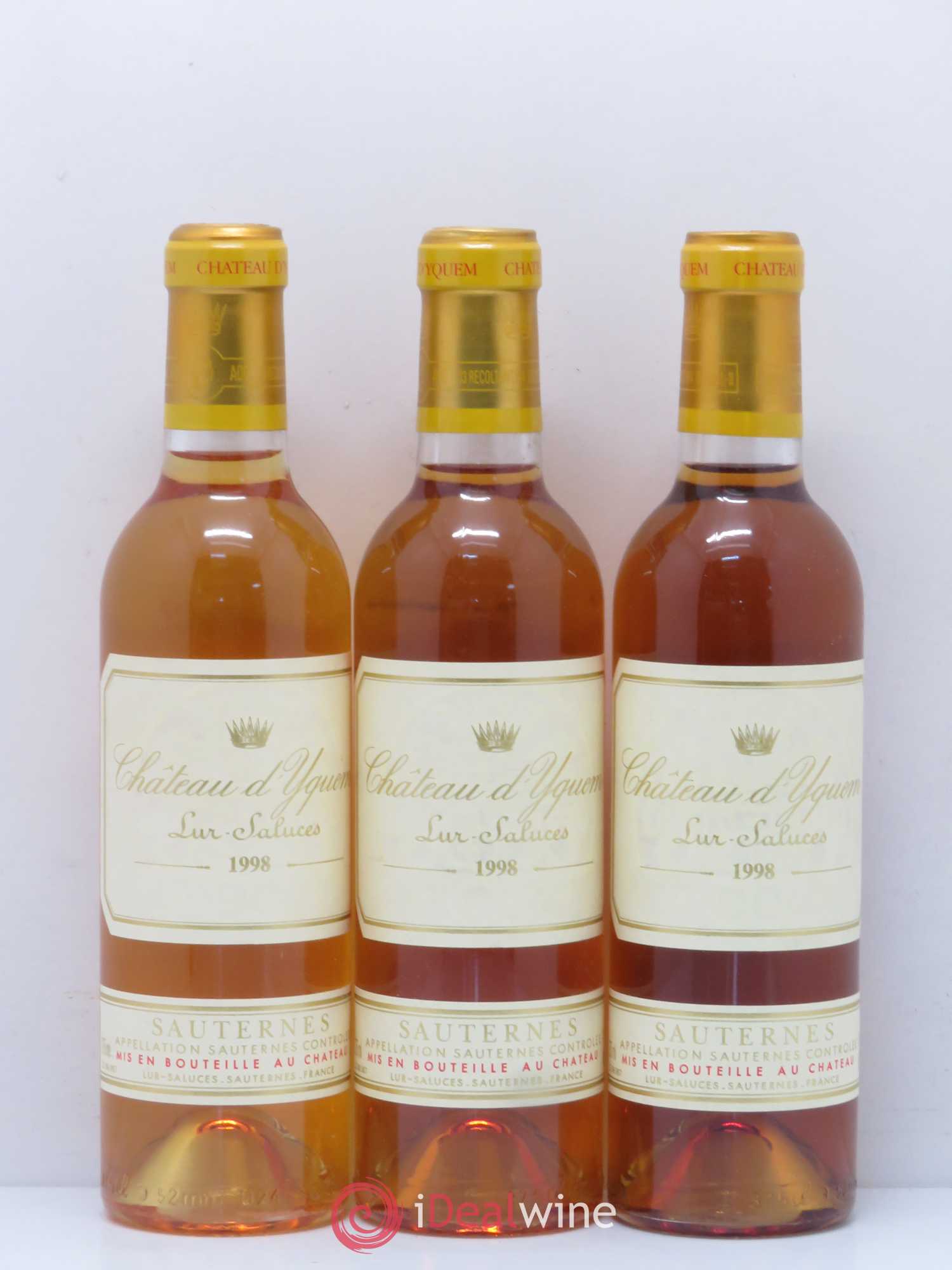 Château d' Yquem 1er Cru Classé Supérieur 1998 - Posten von 6 Demi-Flaschen - 1