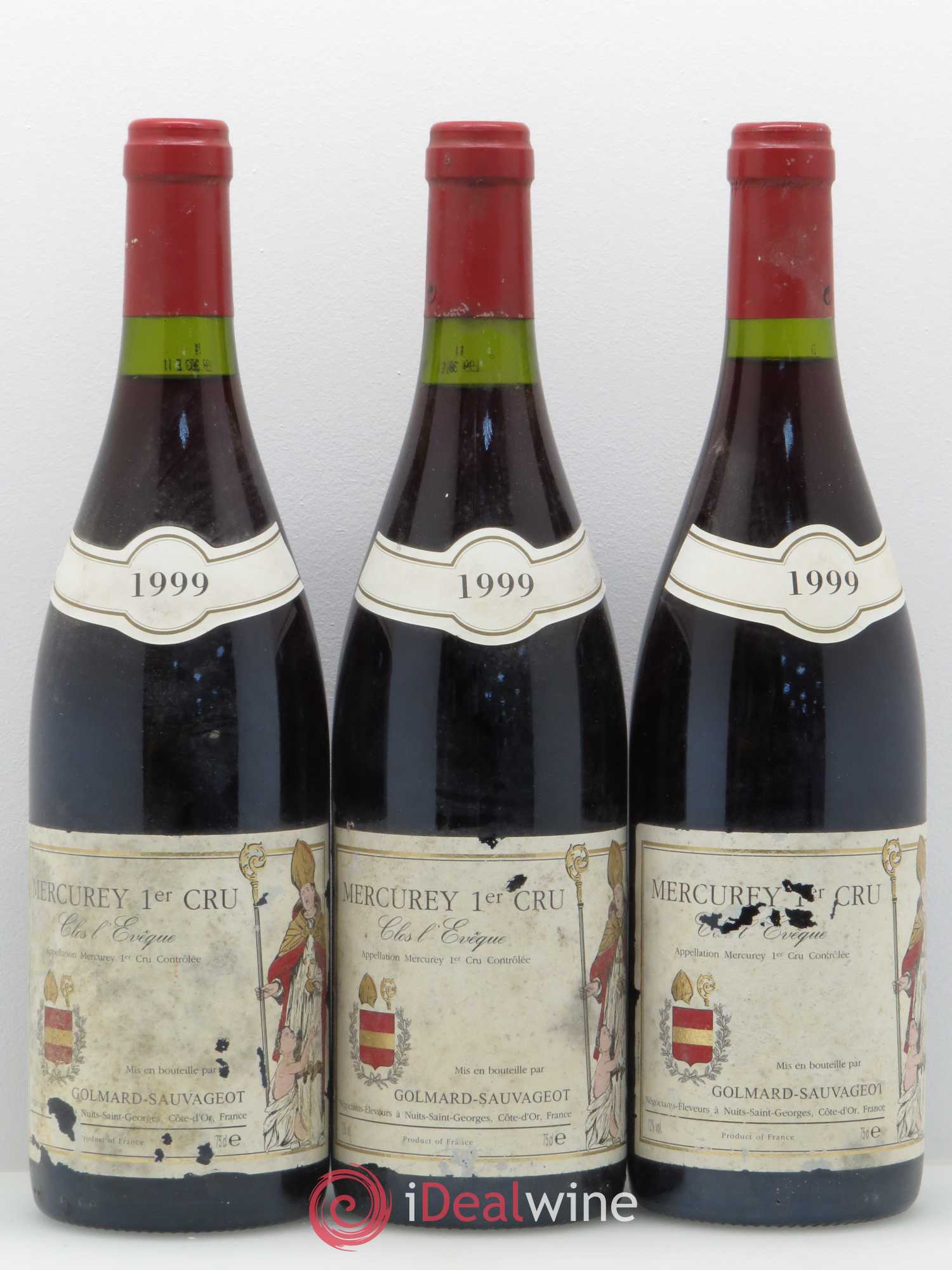 Mercurey 1er Cru Clos l'Eveque Golmard-Sauvageot 1999 - Posten von 3 Flaschen - 0