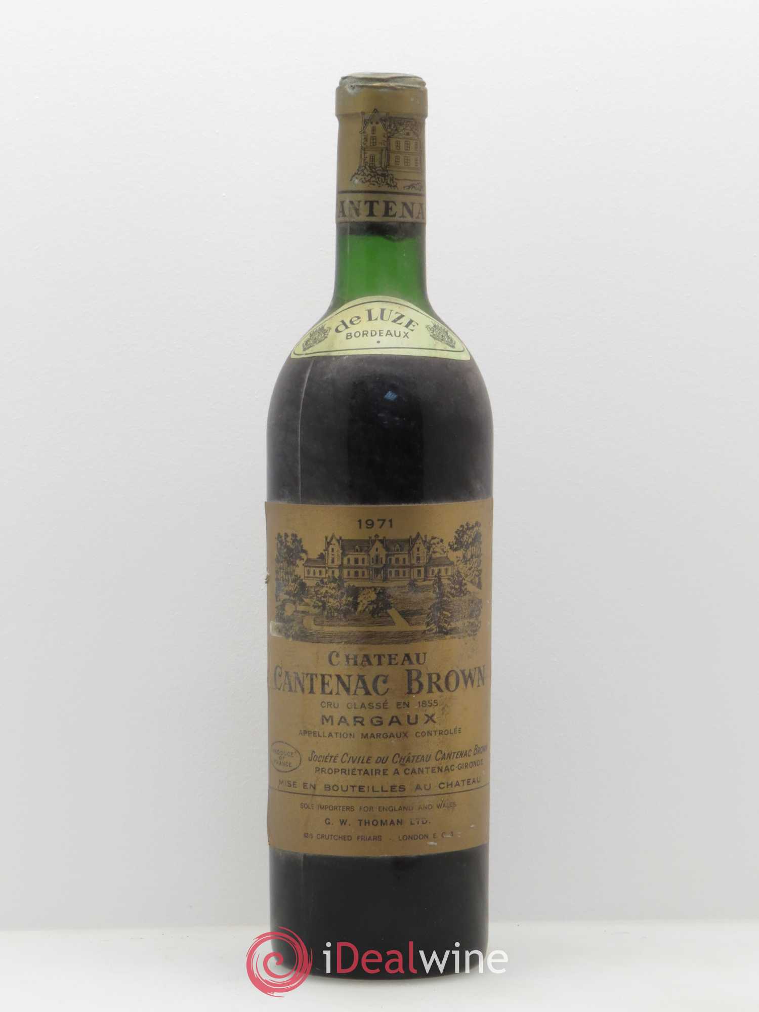 Château Cantenac Brown 3ème Grand Cru Classé 1971 - Lot de 1 bouteille - 0