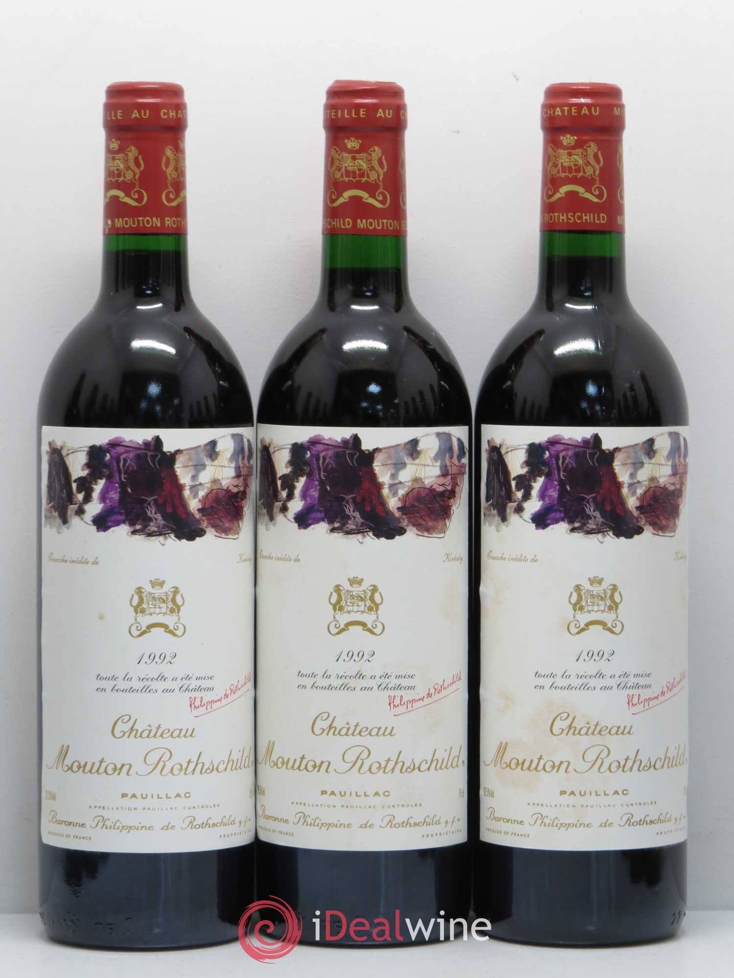 Château Mouton Rothschild 1er Grand Cru Classé 1992 - Lot de 12 bouteilles - 1